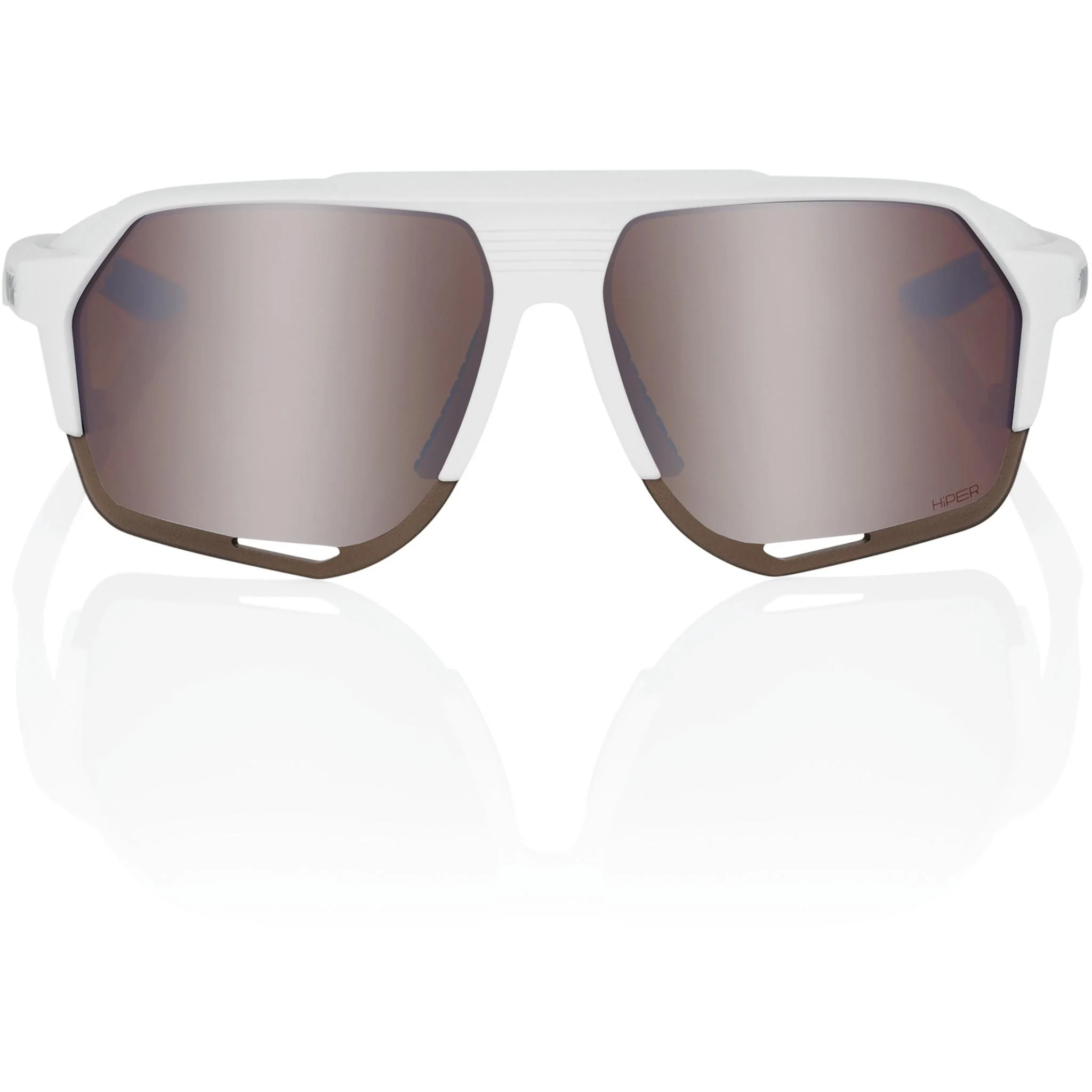 100% Norvik Sunglasses Soft Tact White - HiPER Silver Lens - Image 2