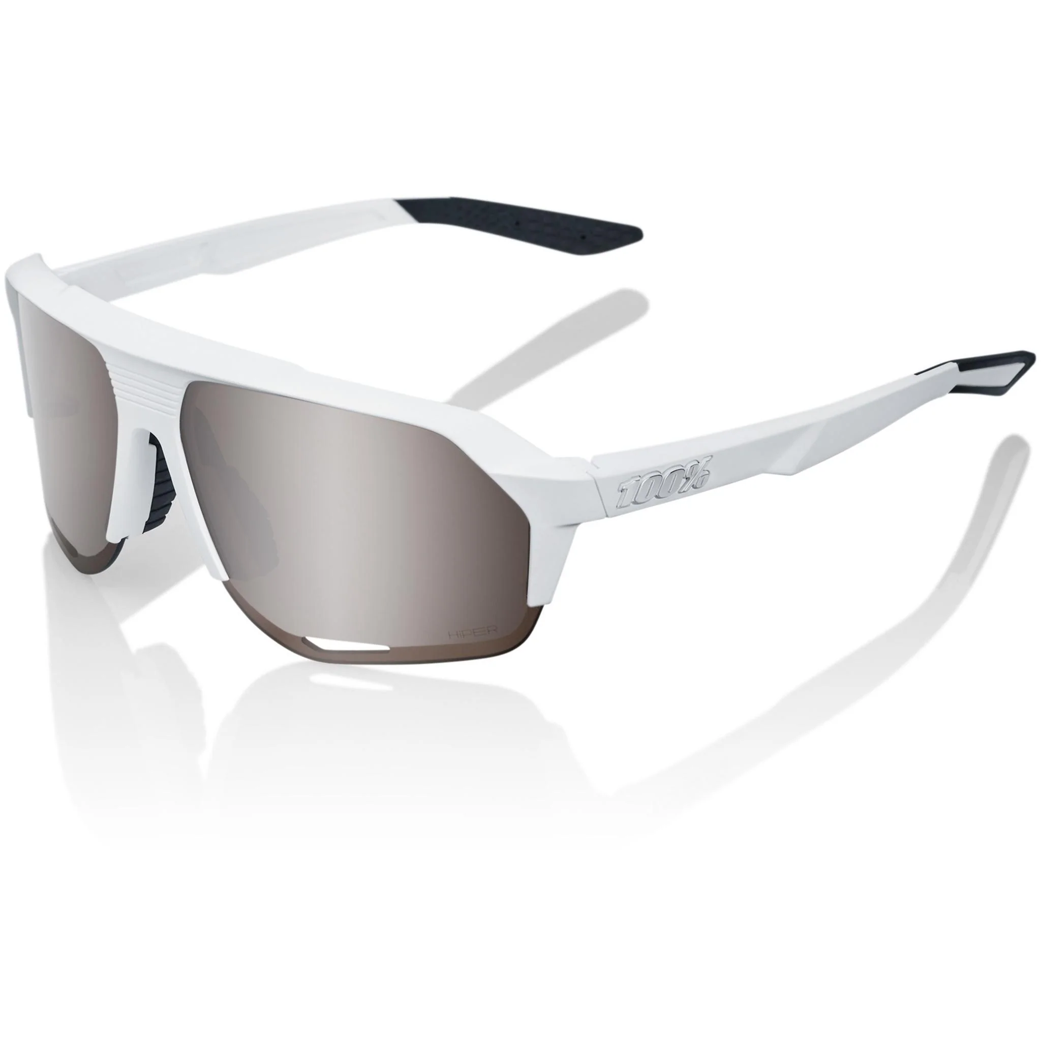 100% Norvik Sunglasses Soft Tact White - HiPER Silver Lens - Image 3