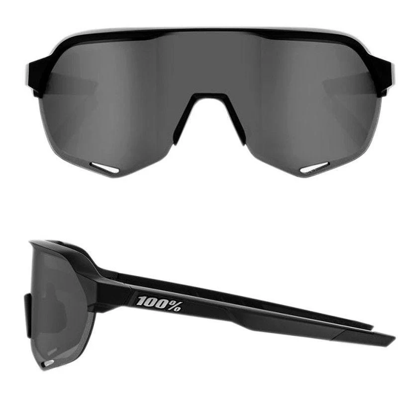 100% S2 Sunglasses Soft Tact Black/Smoke Lens - Image 3