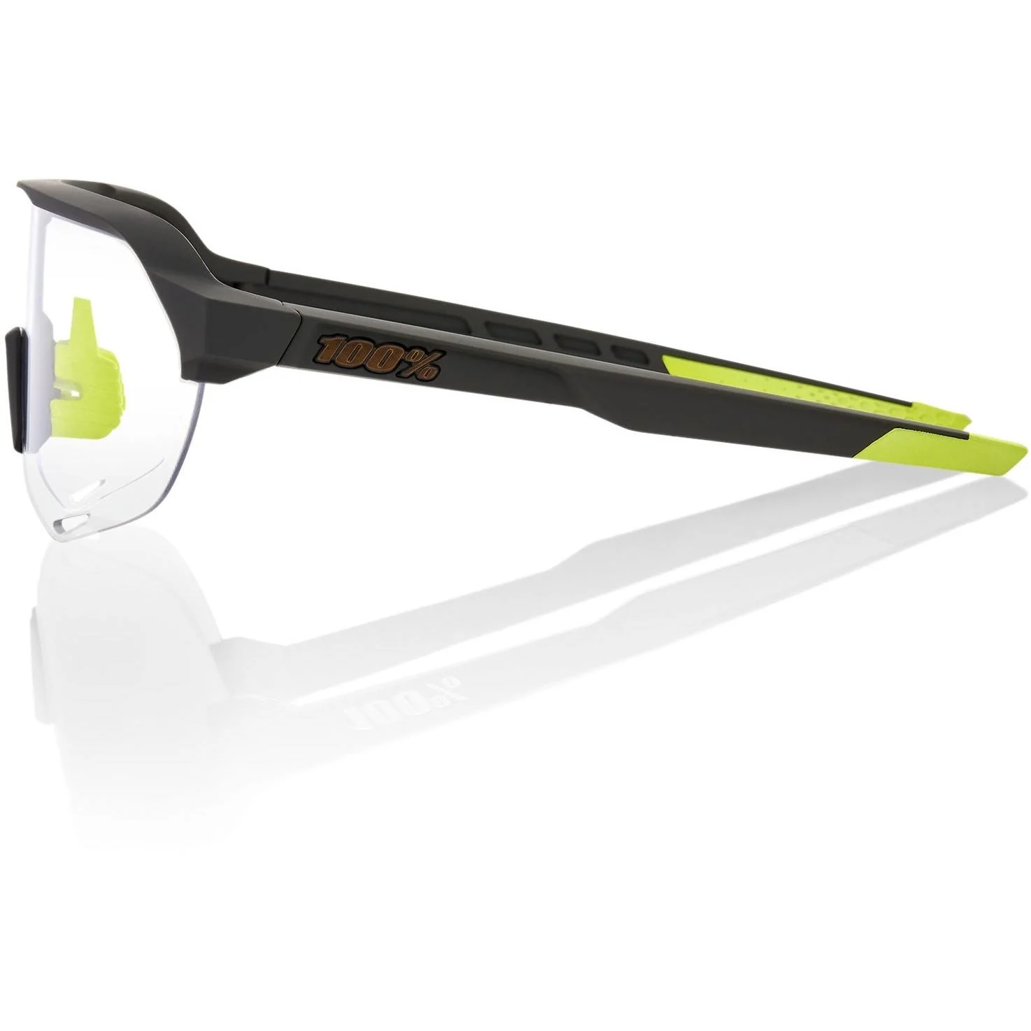 100% S2 Sunglasses Soft Tact Cool Grey with Photochromic Lens - Image 3