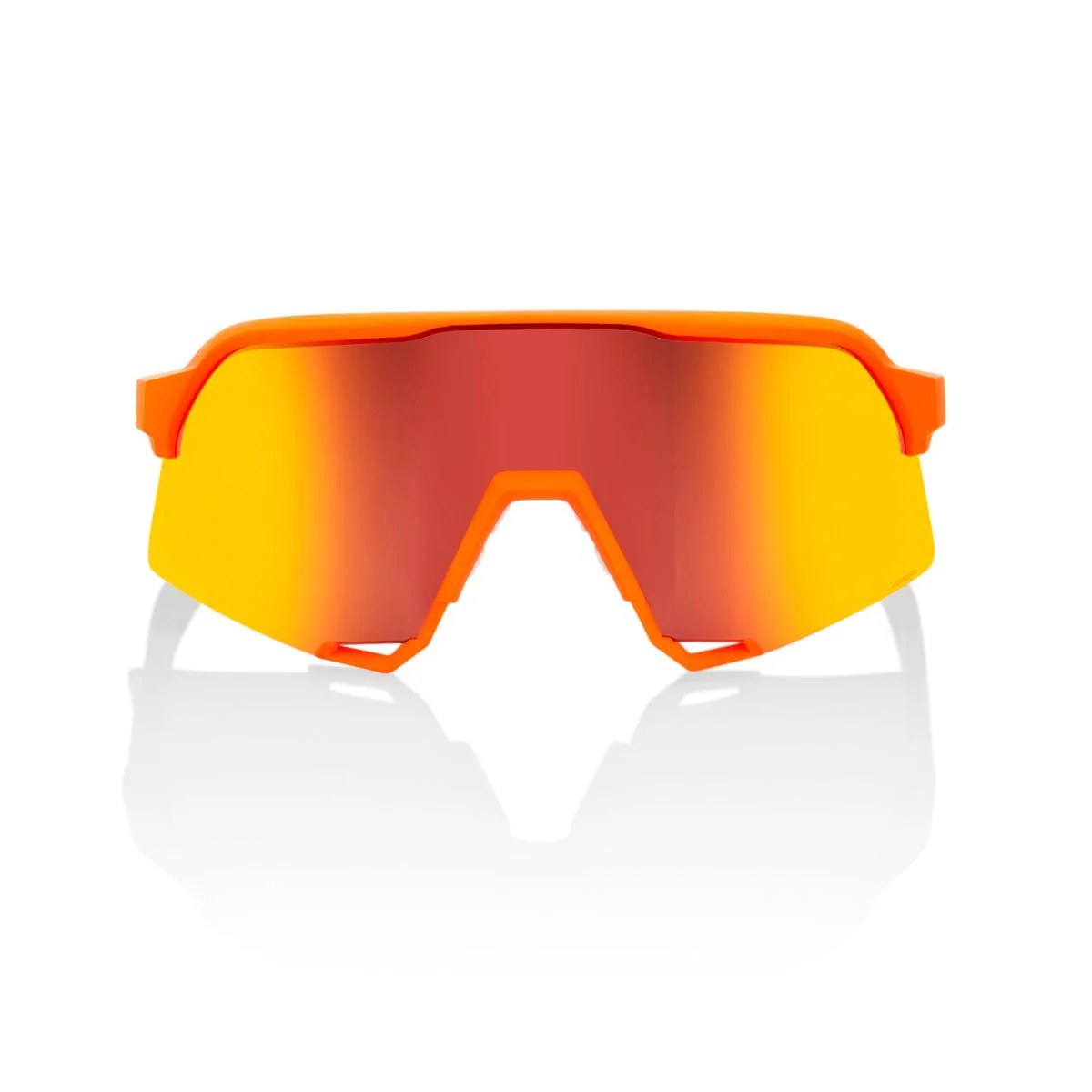 100% S3 Soft Tact Sunglasses Neon Orange with HiPer Red Lens - Image 2