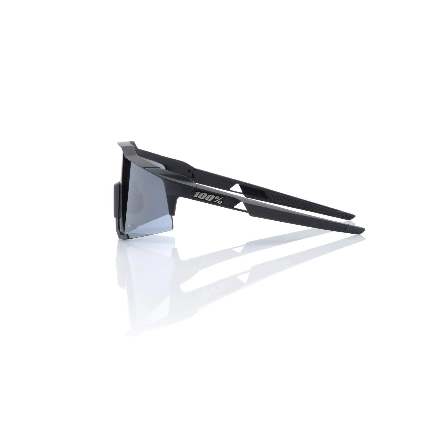 100% Speedcraft Soft Tact Sunglasses Black with Smoke Lens - Image 3