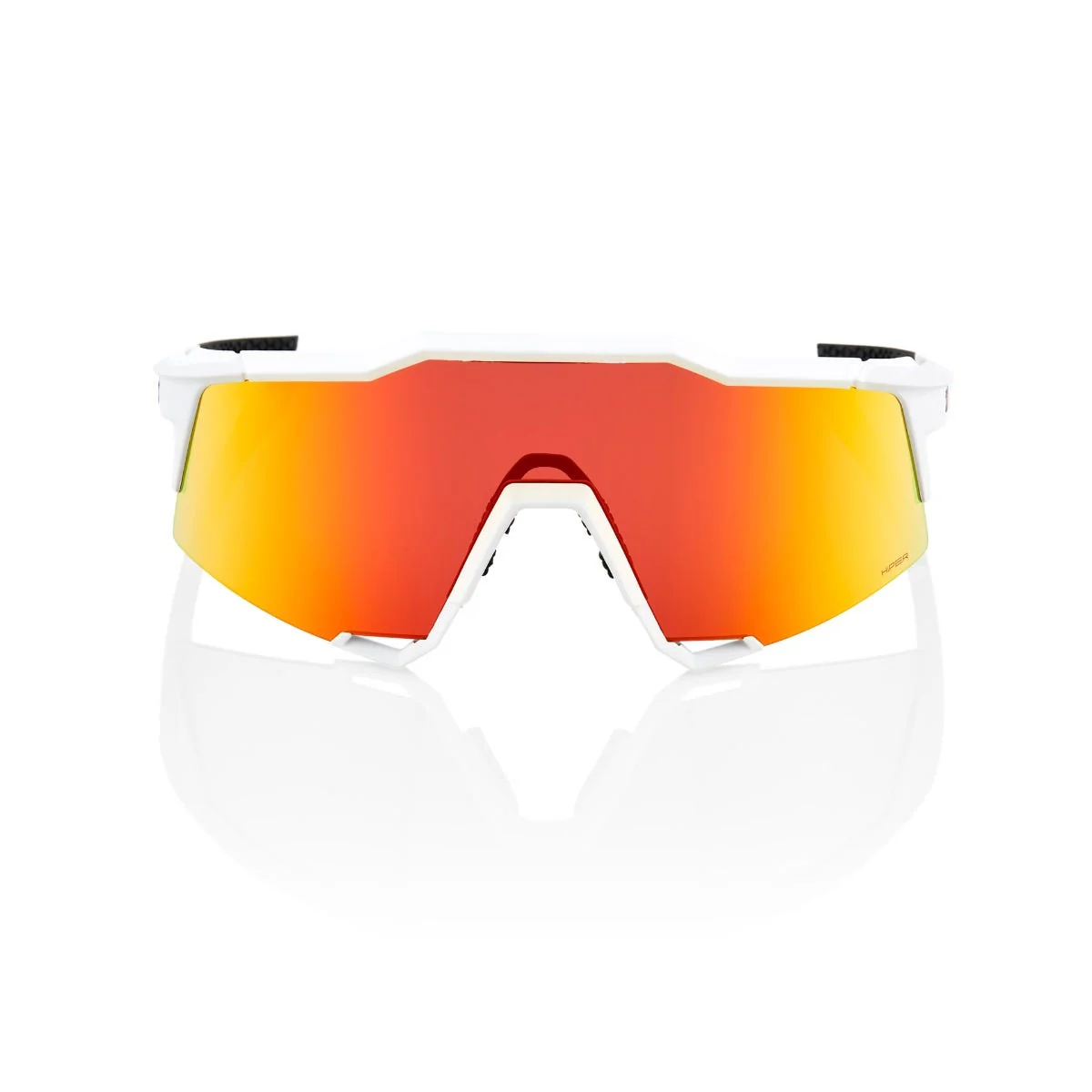 100% Speedcraft Soft Tact Sunglasses Off White with HiPER Red Lens - Image 3