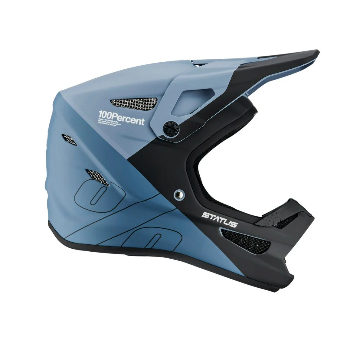 100% Status Youth Fullface Helmet Drop/Steel Blue - Image 2