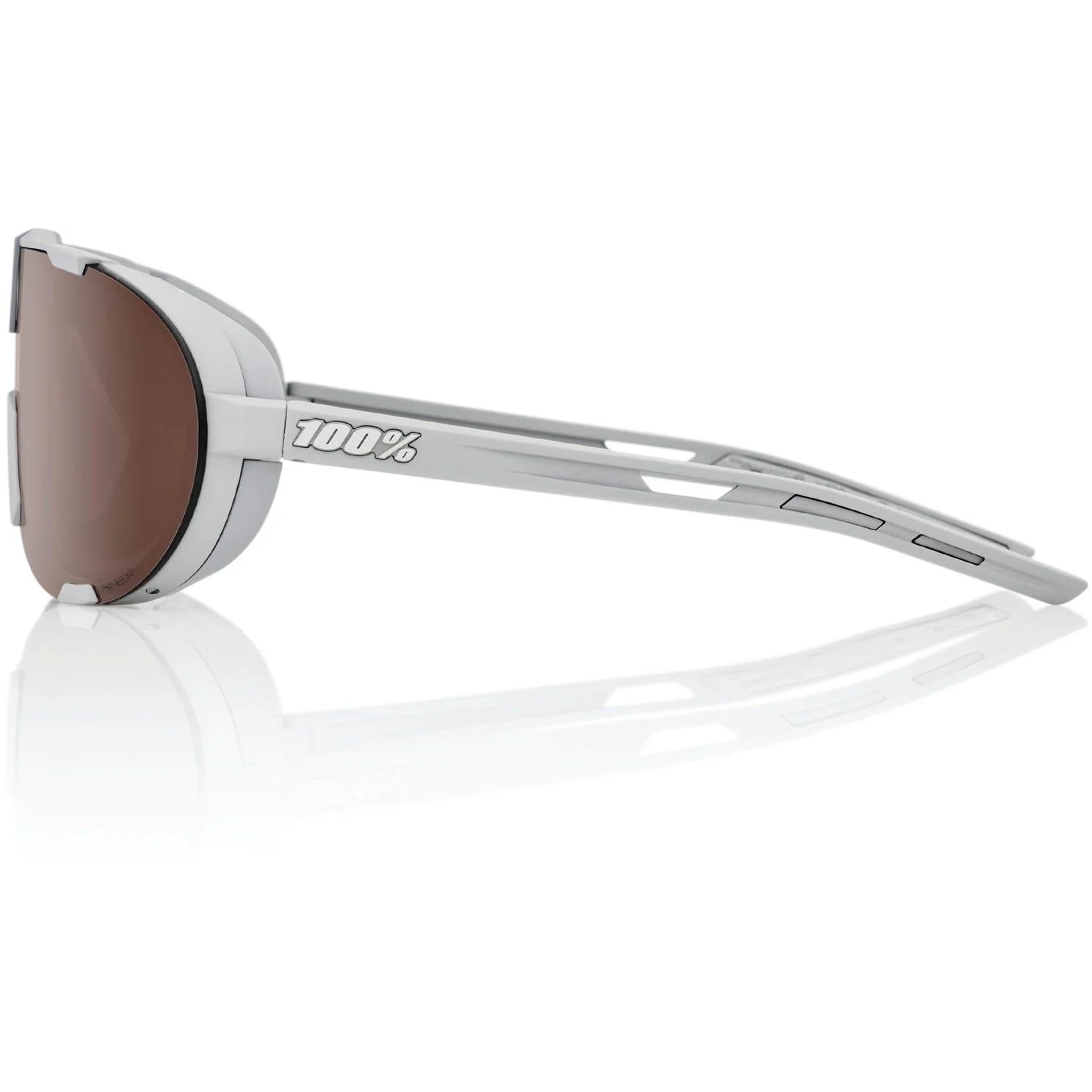 100% Westcraft Sunglasses Soft Tact Cool Grey with HiPER Crimson Silver Lens - Image 5