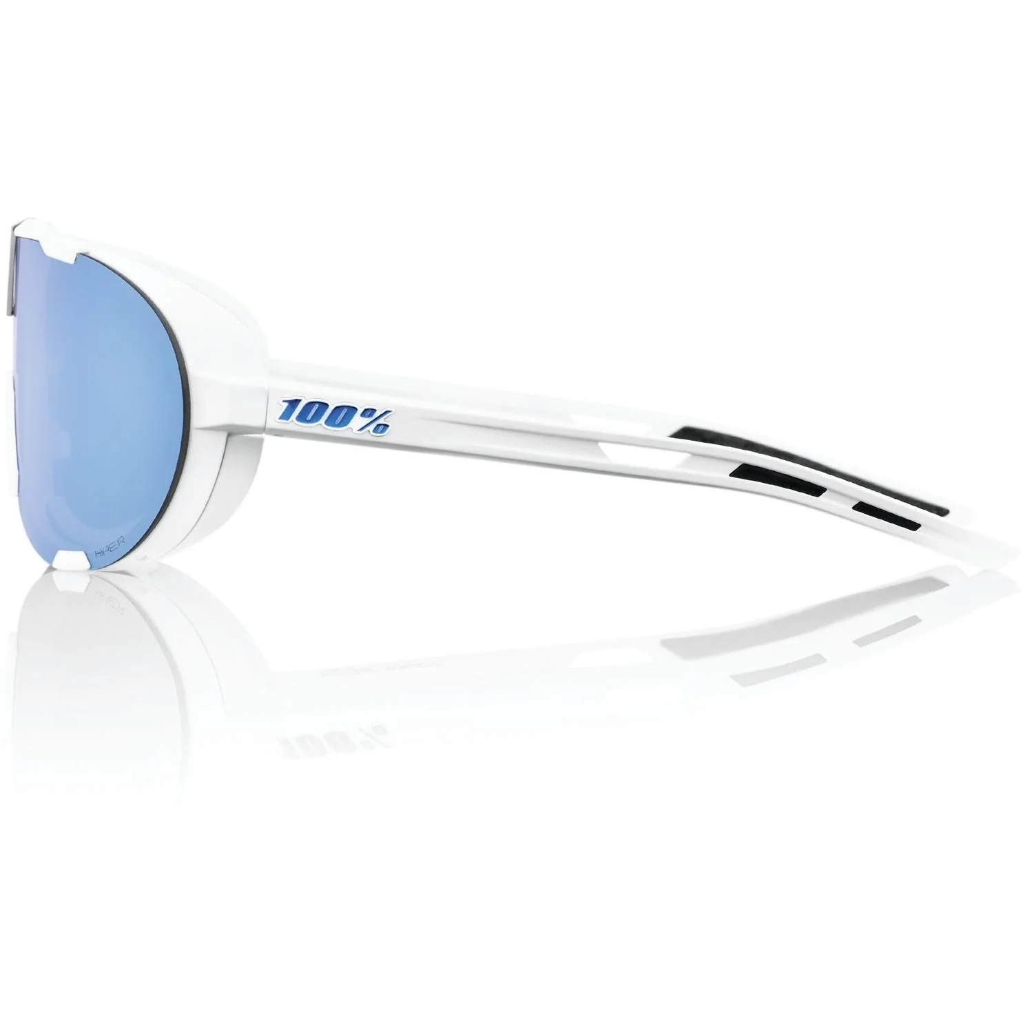 100% Westcraft Sunglasses Soft Tact White with HiPER Blue Lens - Image 5