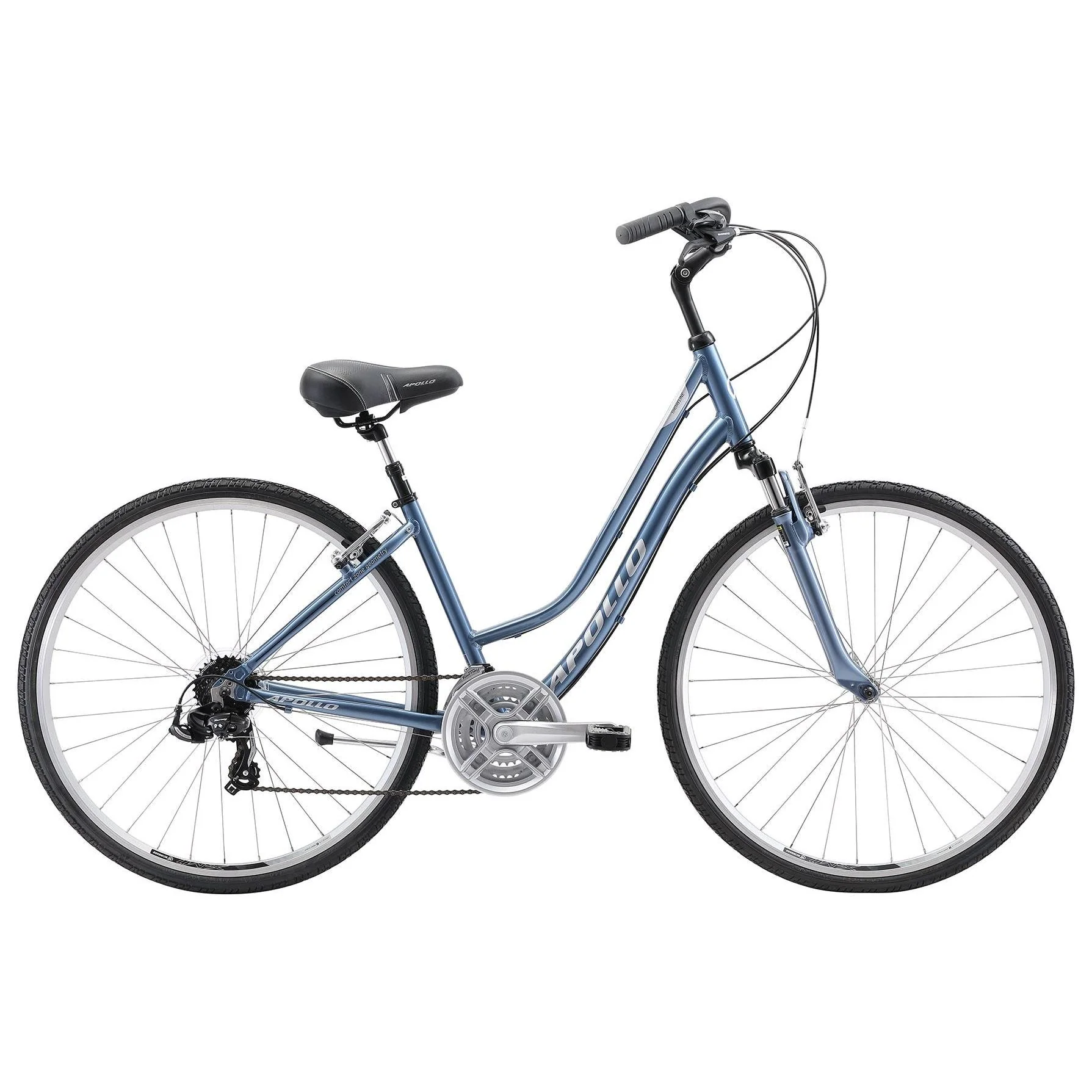Apollo Shoreline Hybrid Bike Gloss Slate Blue/Silver/Navy Blue