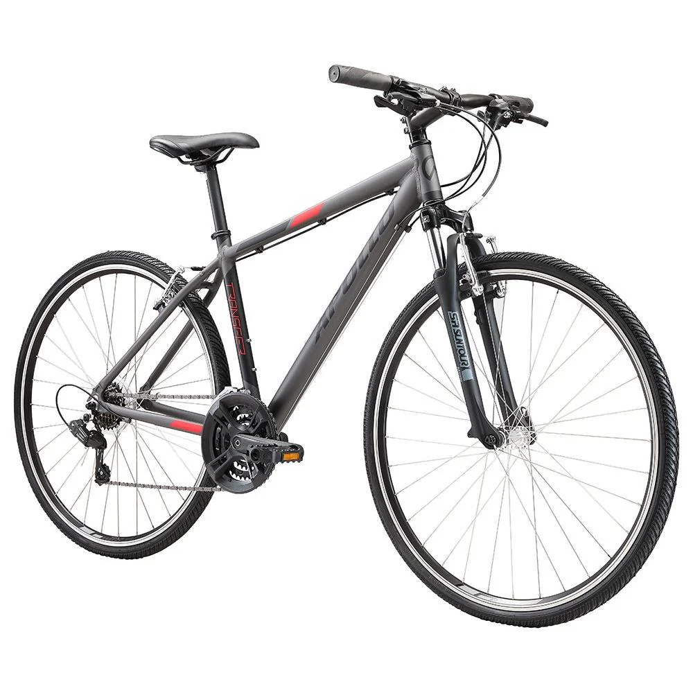 Apollo Transfer 10 Hybrid Bike Charcoal/Black/Red - Image 2