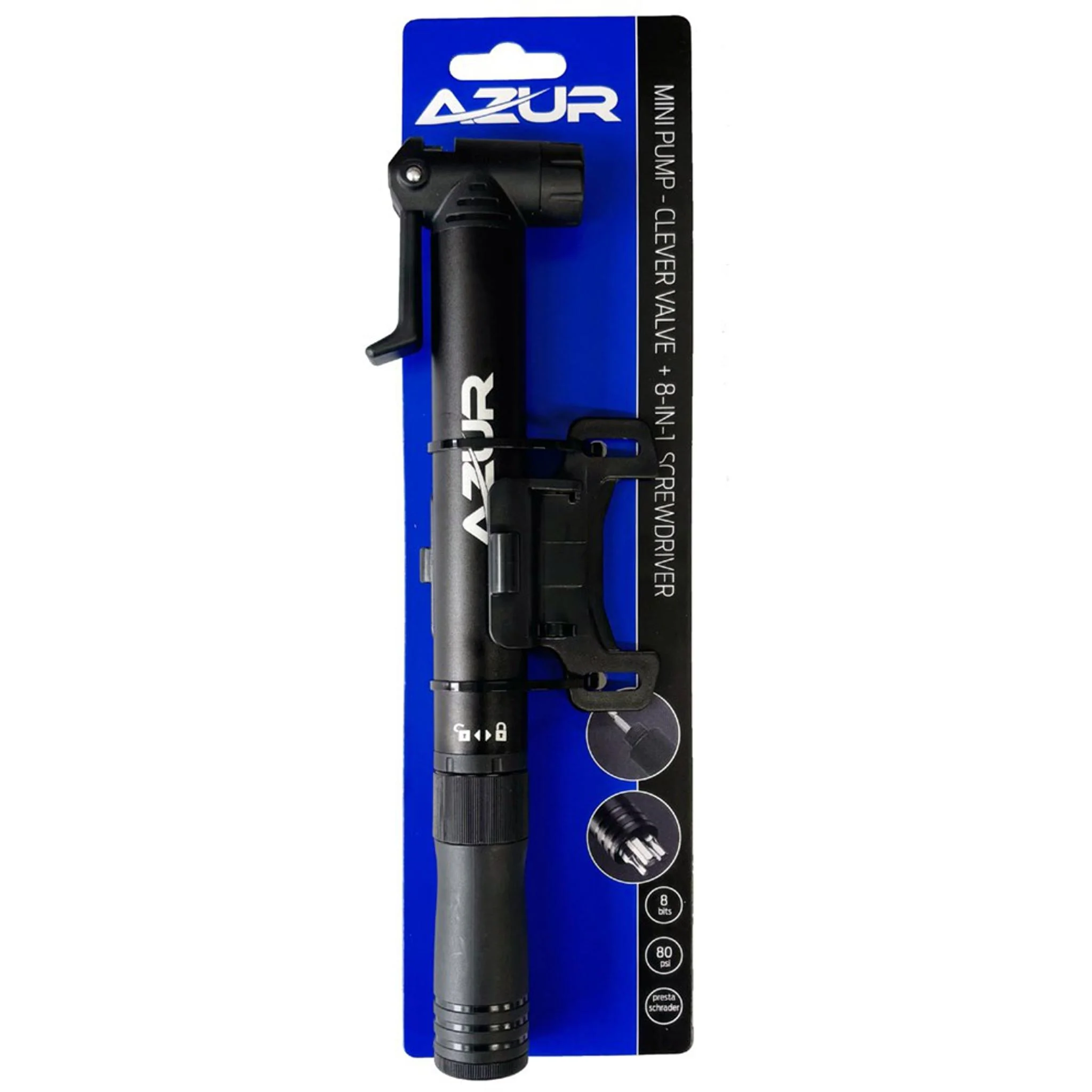 Azur Mini Hand Pump with Clever Valve + 8-In-1 Screwdriver - Image 2