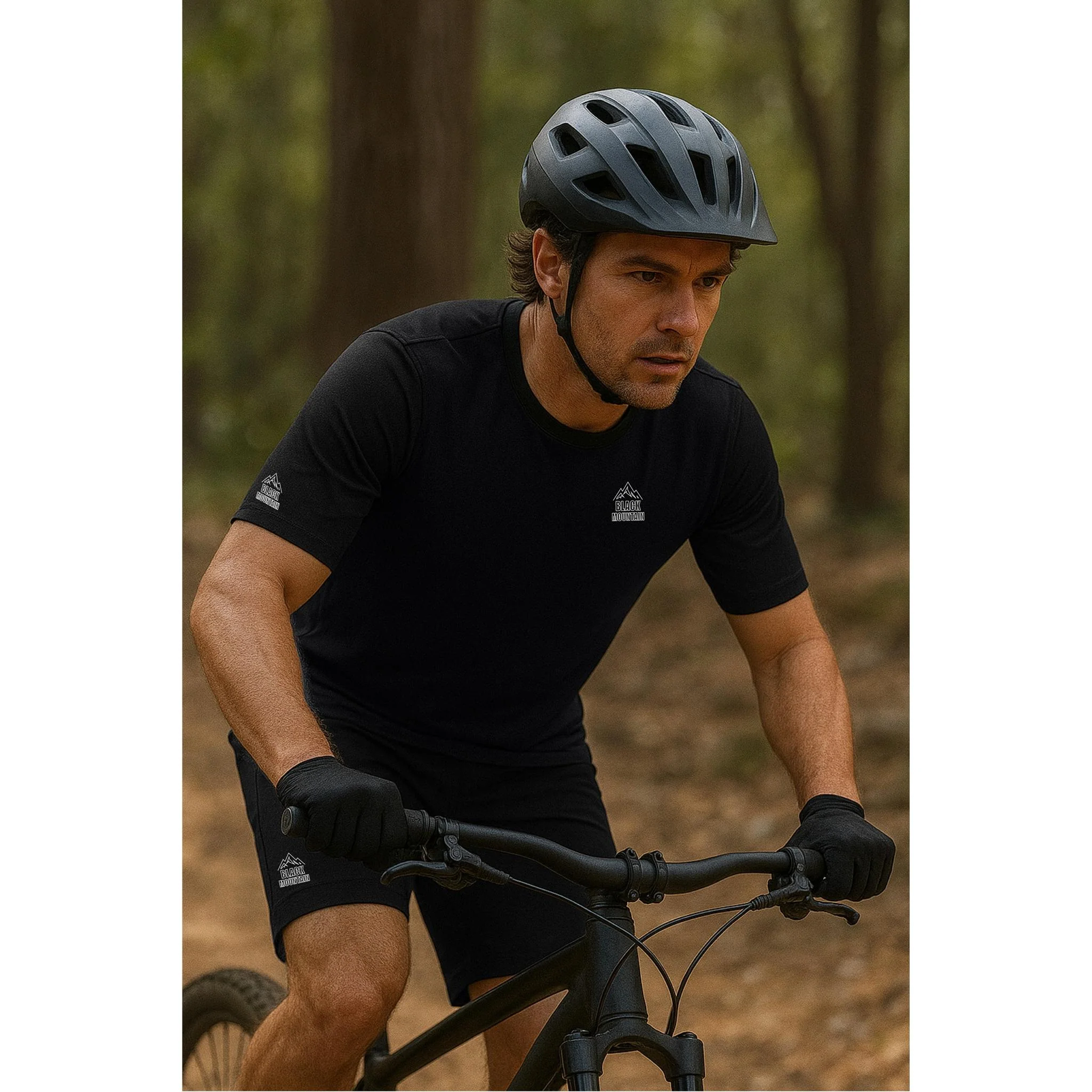 Black Mountain Shadow Trail Short Sleeve MTB Jersey Black - Image 4