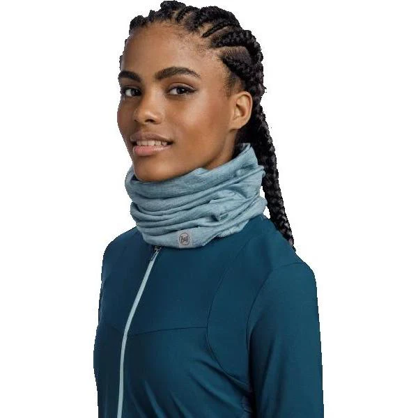 Buff Merino Lightweight Bike Multifunction Neck Warmer - Solid Pool Blue UNI - Image 3