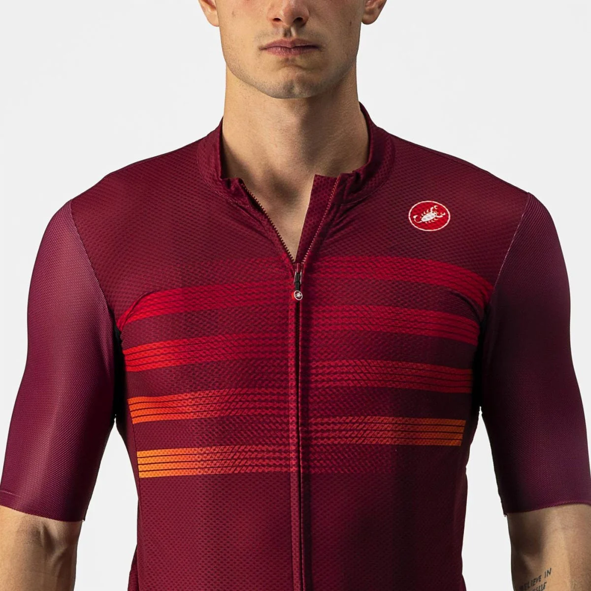 Castelli Endurance Pro Jersey Bordeaux Red/Orange - Image 3