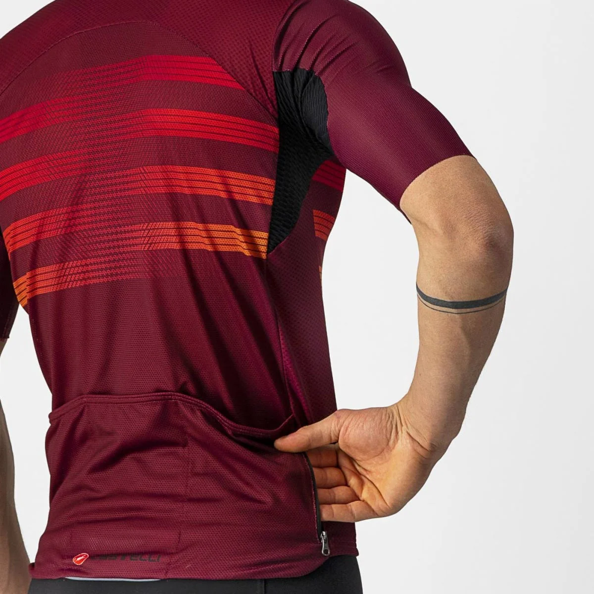 Castelli Endurance Pro Jersey Bordeaux Red/Orange - Image 4