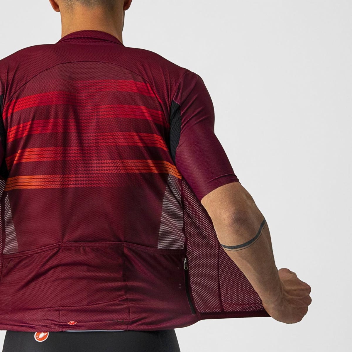 Castelli Endurance Pro Jersey Bordeaux Red/Orange - Image 5