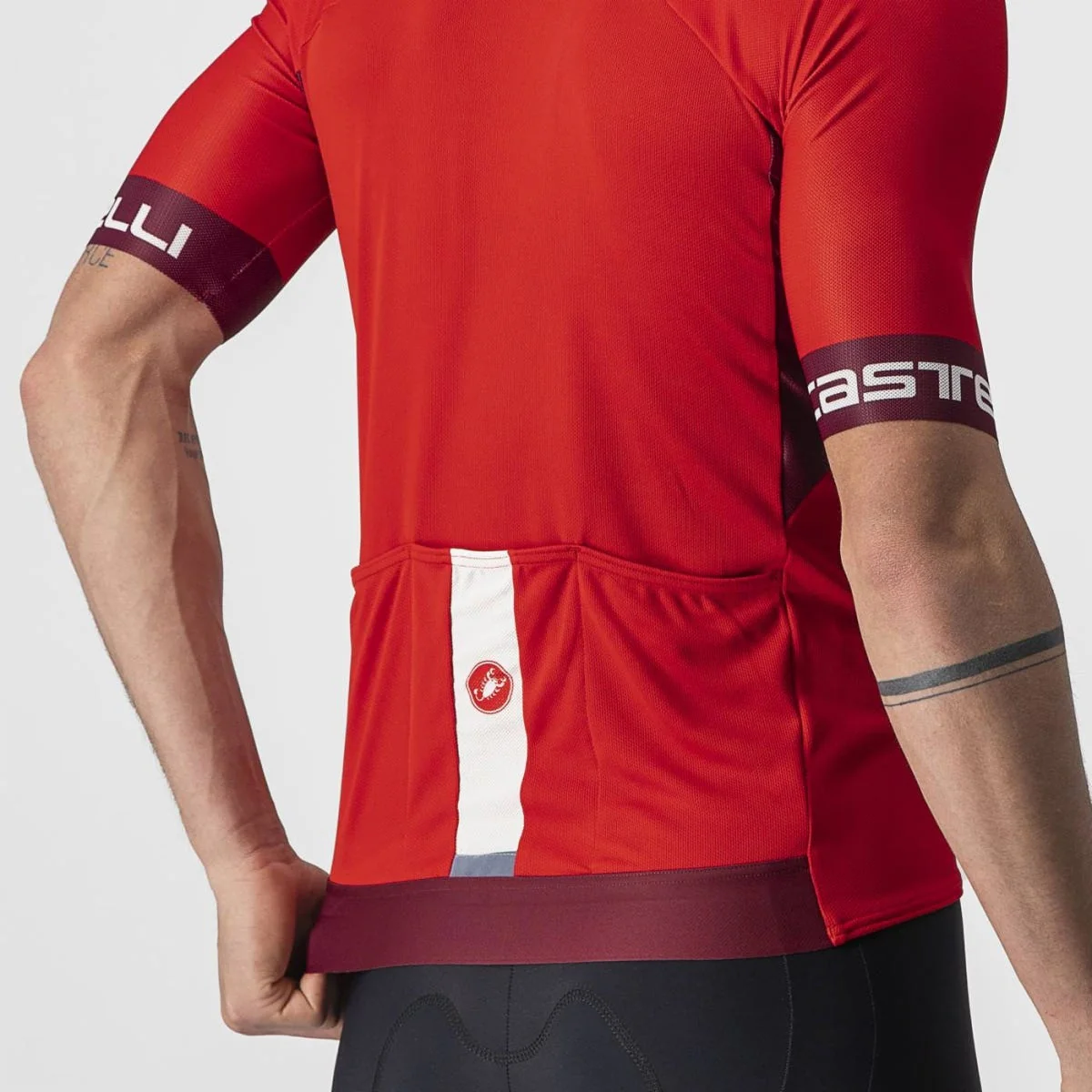 Castelli Entrata VI Jersey Light Bordeaux Red/Ivory - Image 6