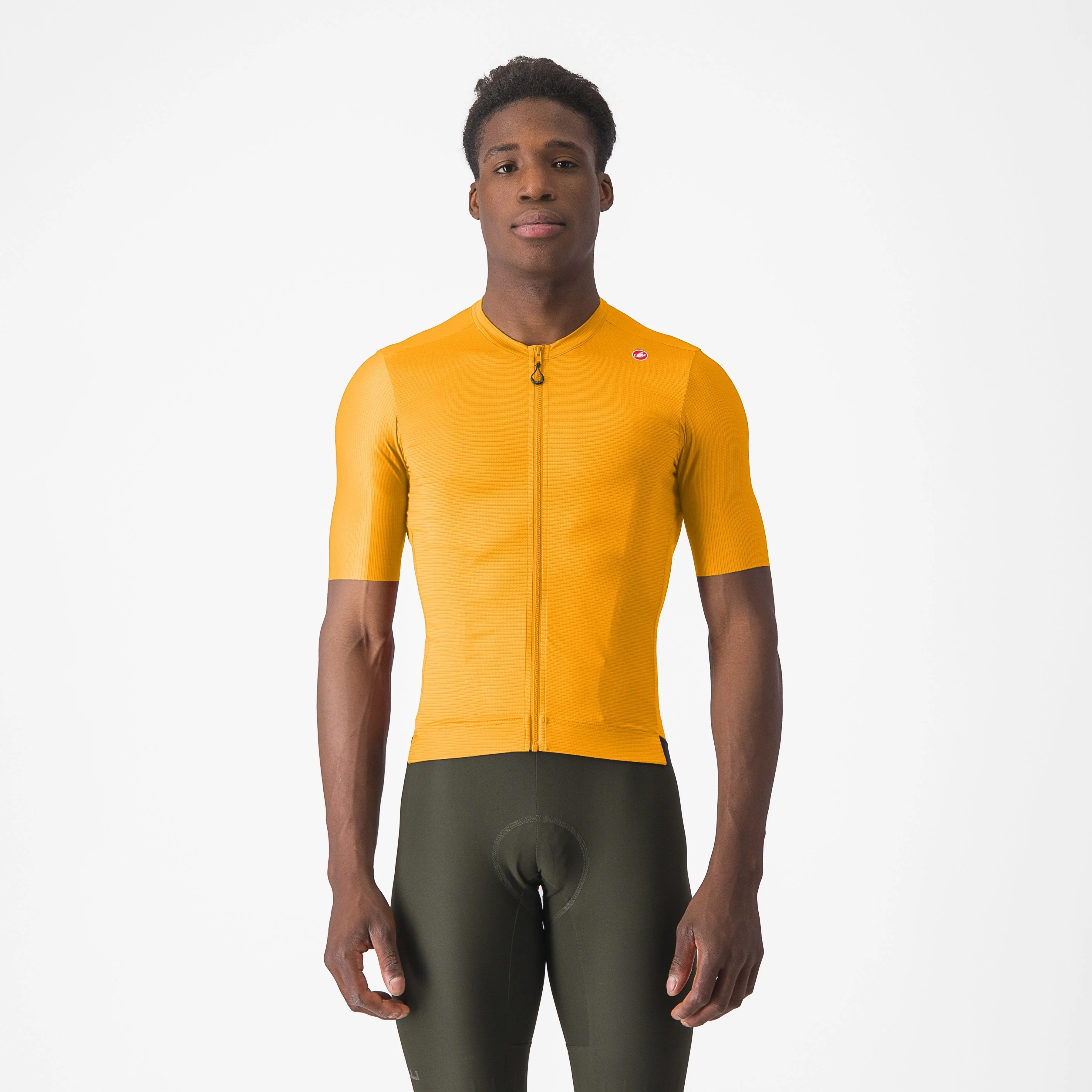 Castelli Espresso Mens Short Sleeve Road Jersey Vivid Orange/Dark Grey
