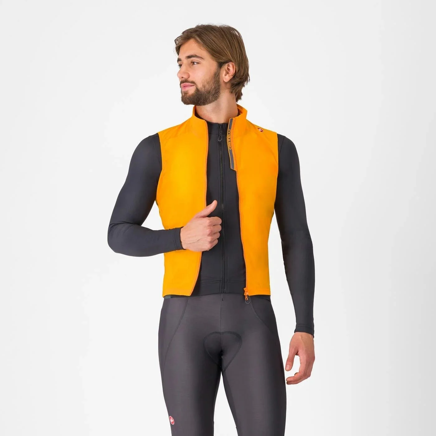 Castelli Espresso Vest Vivid Orange/Dark Gray