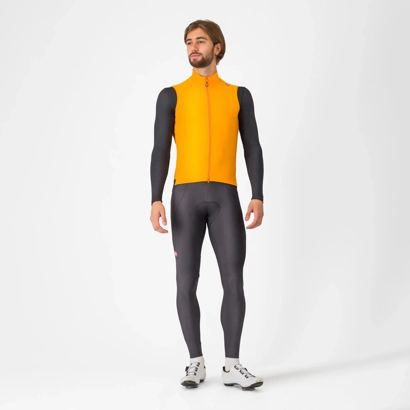 Castelli Espresso Vest Vivid Orange/Dark Gray - Image 4