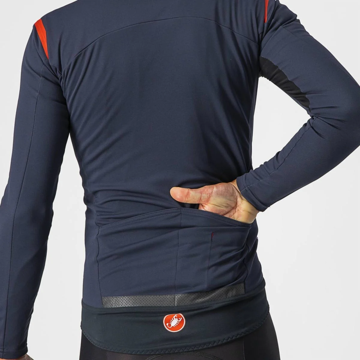 Castelli Perfetto Rosso Corsa LS Jersey Savile Blue - Image 4