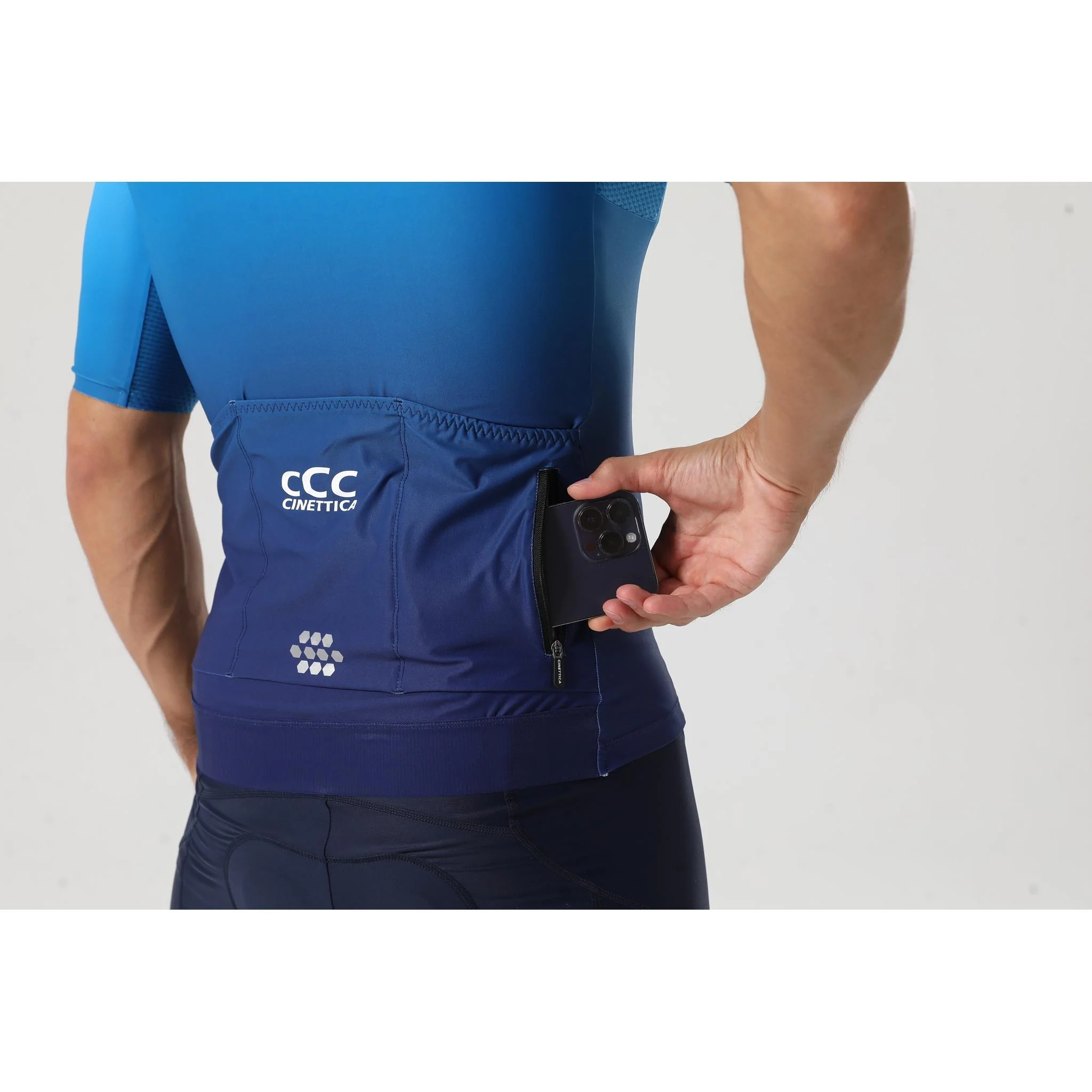Cinettica Proton Short Sleeve Jersery Navy/Ocean Blue Fade - Image 2