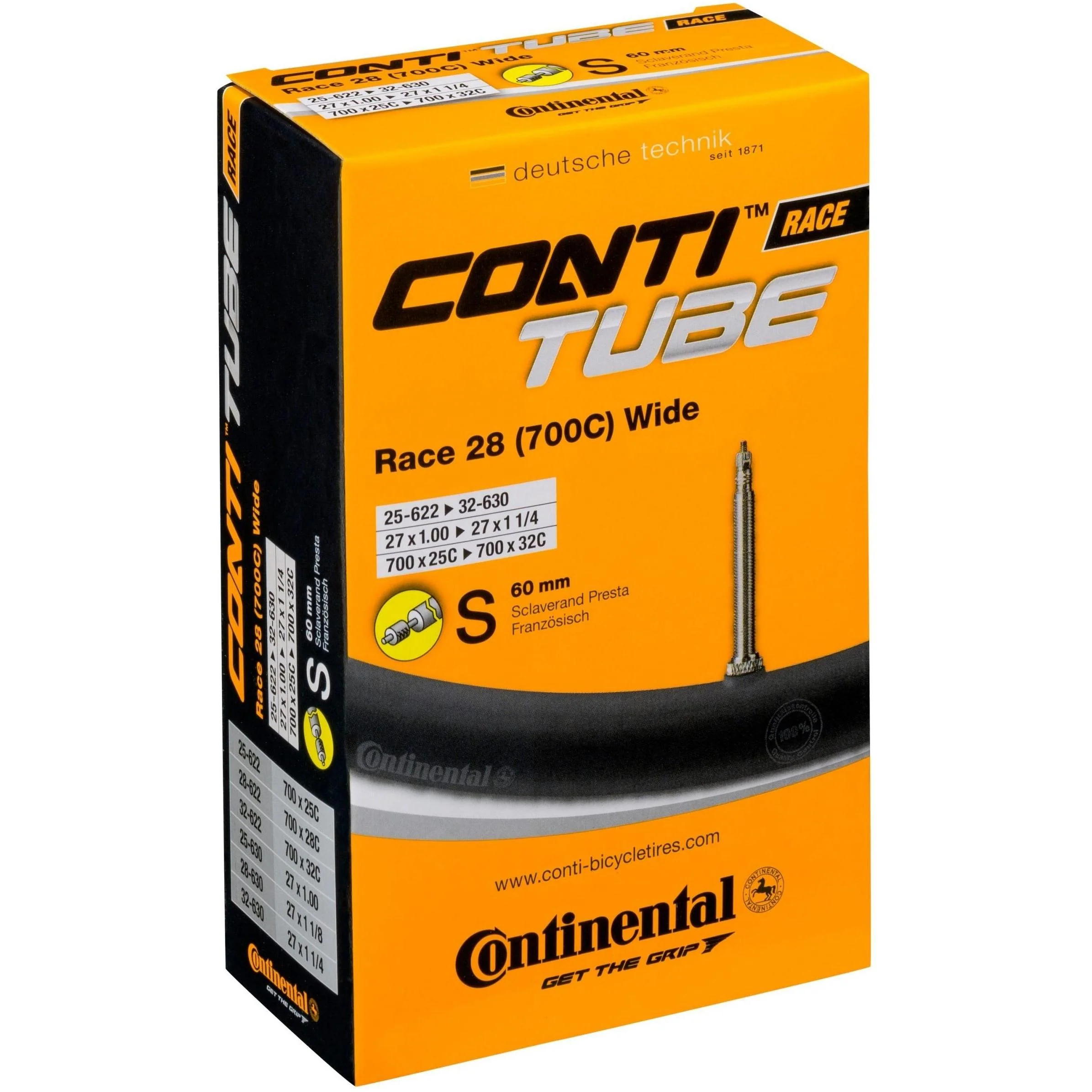 Continental Race Presta Valve Tube 700x25-32c 60mm - Image 2
