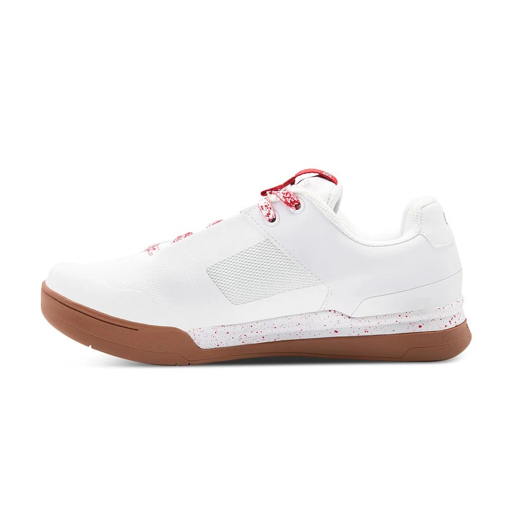 Crankbrothers Stamp Lace Flat MTB Shoes White/Red Splatter - Image 2