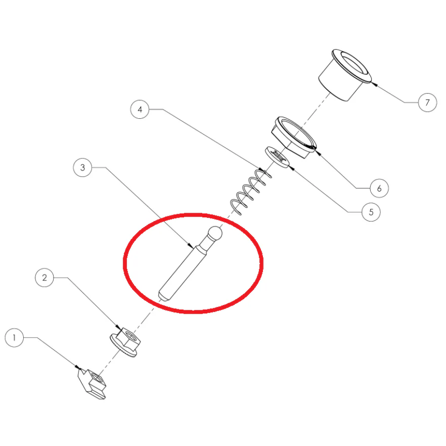 Cube Button Push Bolt M6 Short