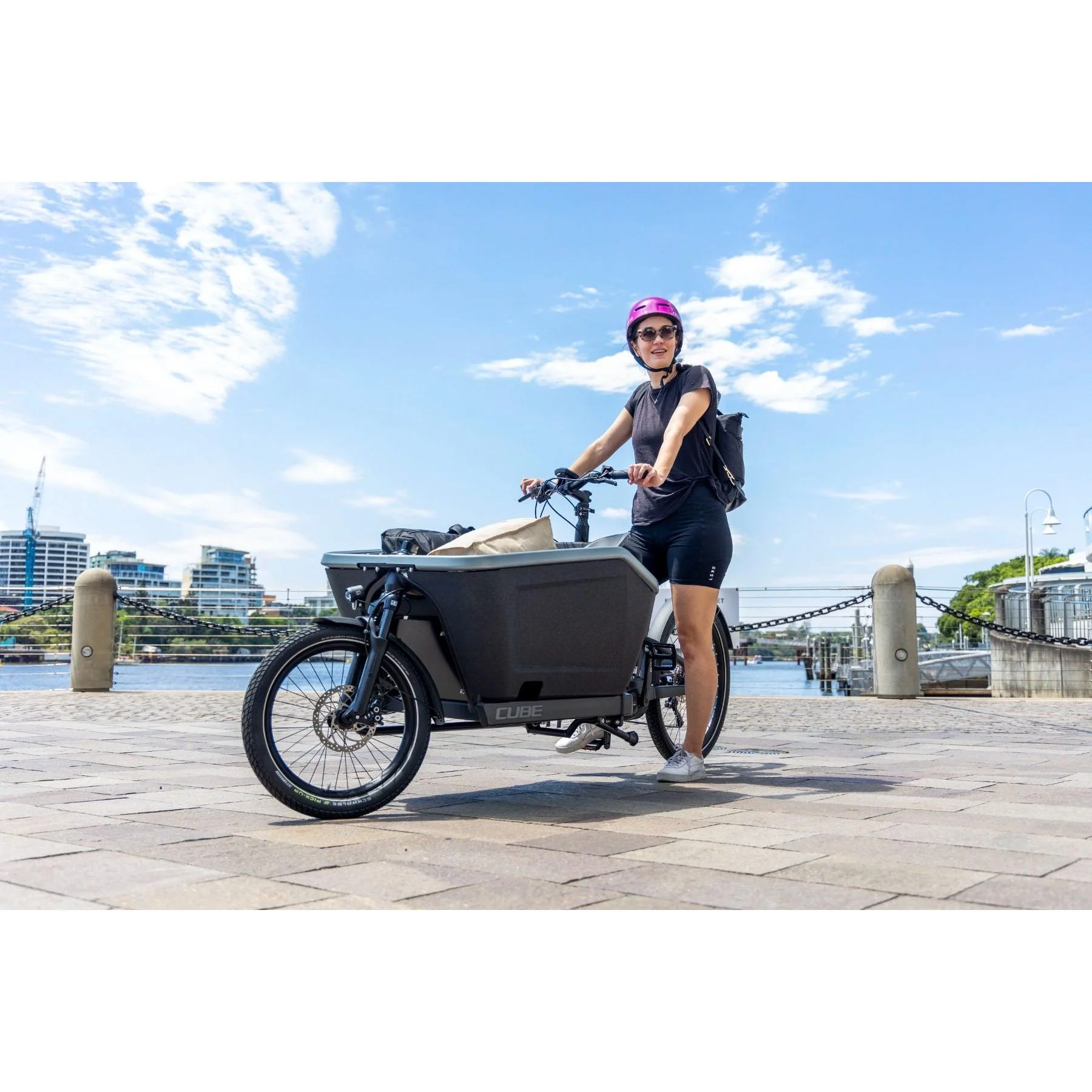Cube Cargo Sport Hybrid 500 Electric Cargo Bike Flash White/Black - Image 7