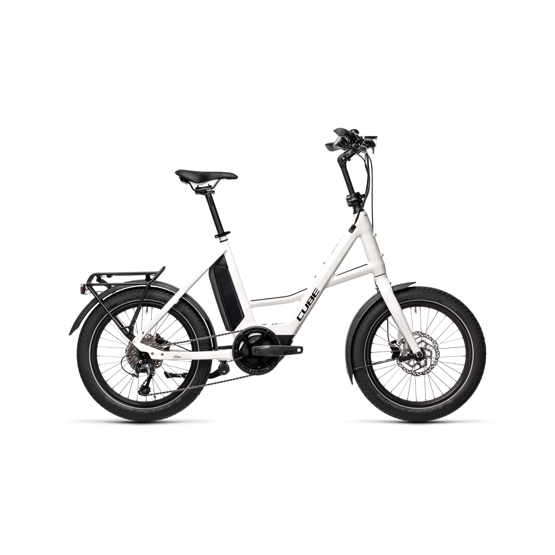 Cube Compact Hybrid Sport Electric Bike White/Black