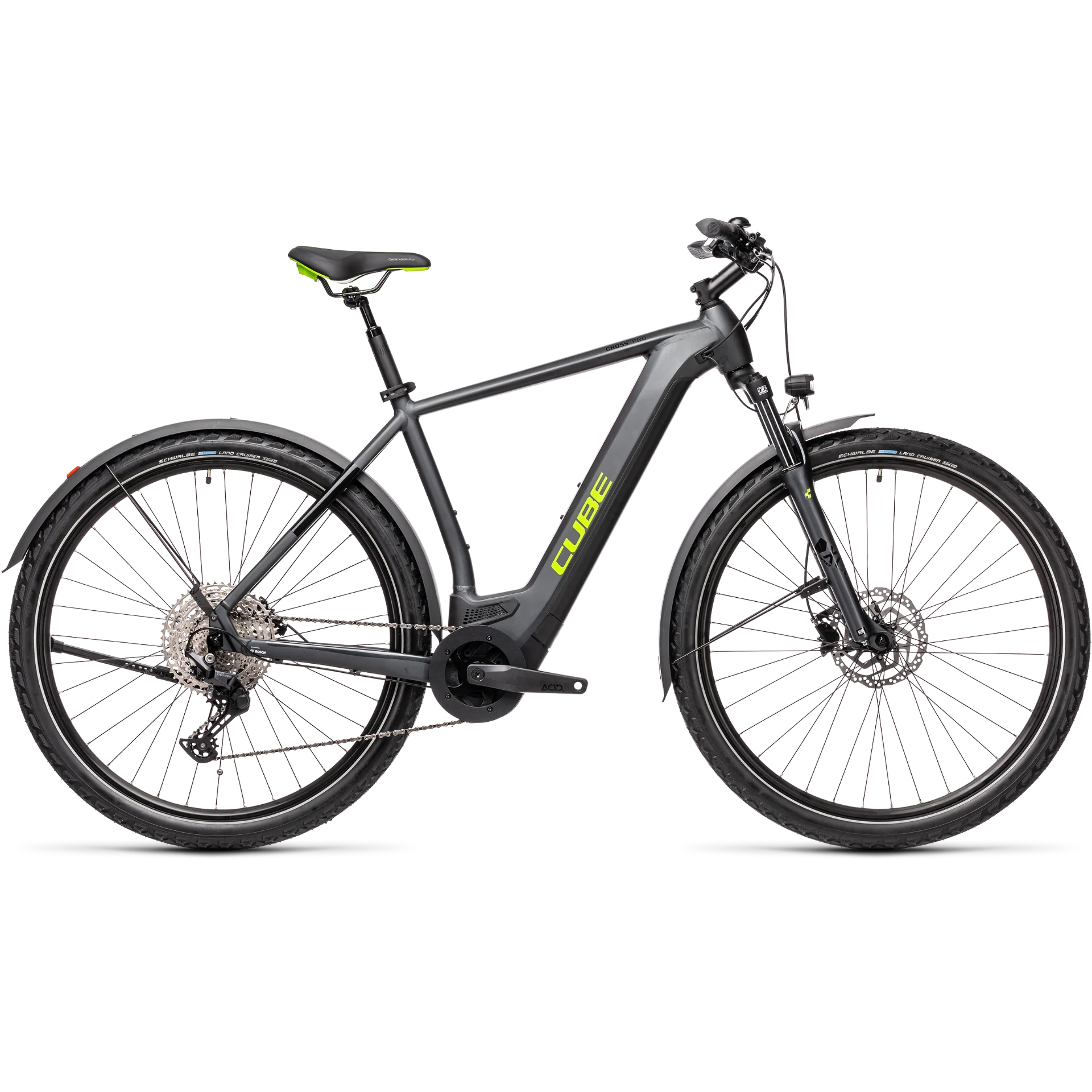 Cube Cross Hybrid Pro 500 Allroad Electric Hybrid Bike Iridium/Green
