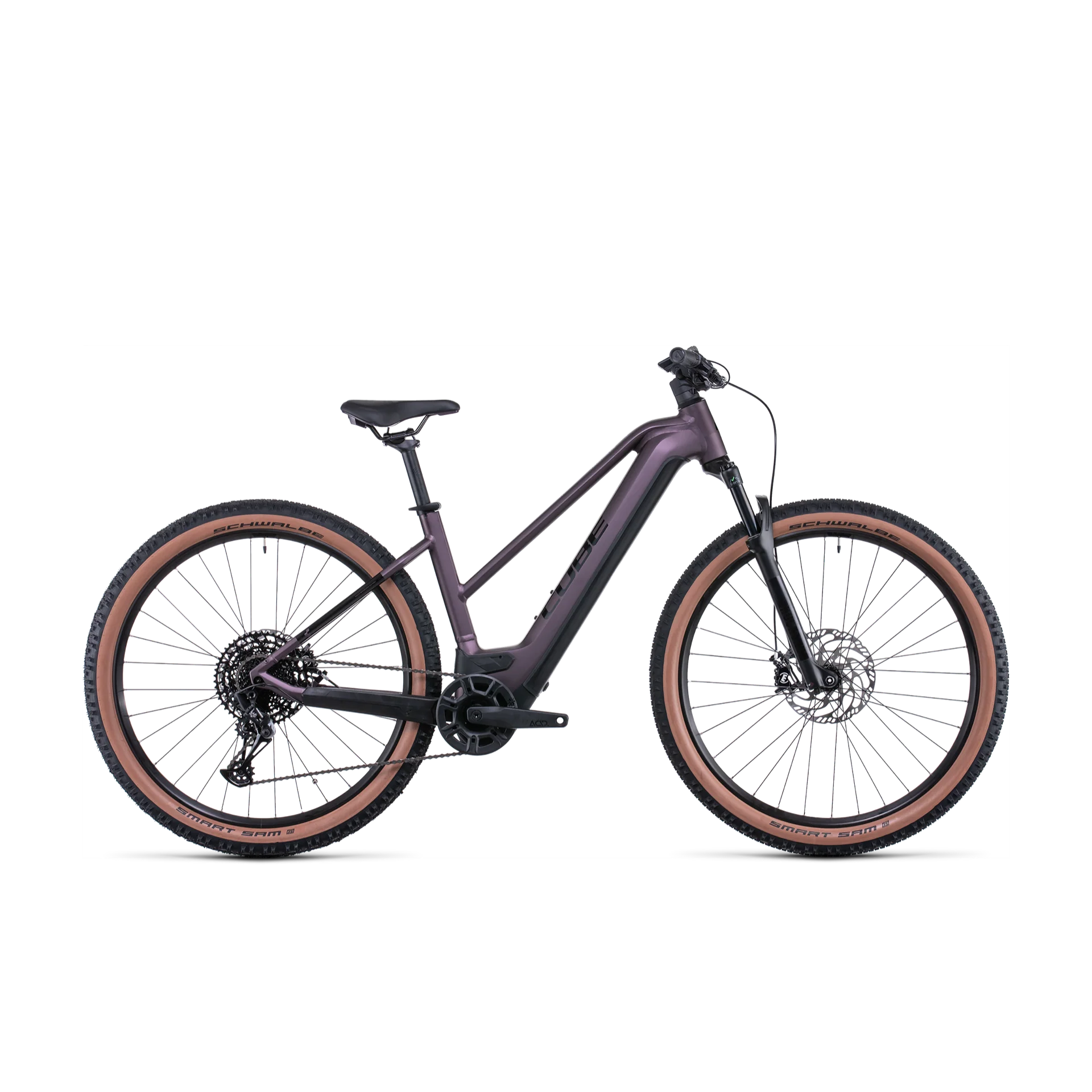 Cube Reaction Hybrid EXC 750 Trapeze Electric Hardtail Mountain Bike Smoky Lilac 'n' Black
