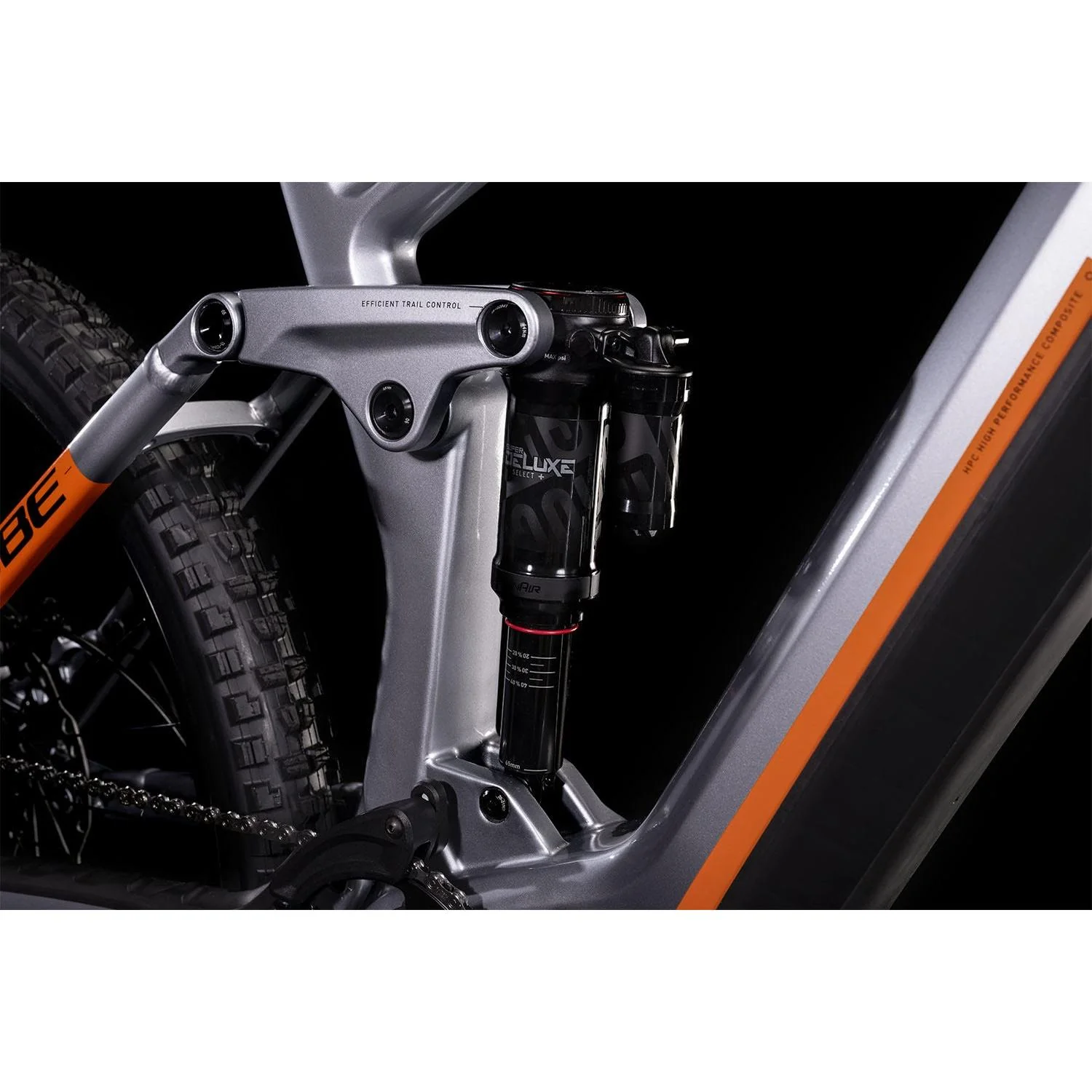 Cube Stereo Hybrid 160 HPC SL 625 Dual Suspension Electric Mountain Bike 27.5'' Polar Silver 'n' Orange - Image 3