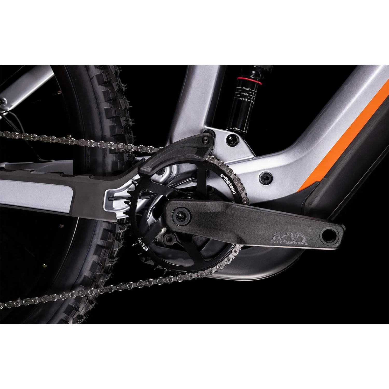 Cube Stereo Hybrid 160 HPC SL 625 Dual Suspension Electric Mountain Bike 27.5'' Polar Silver 'n' Orange - Image 6