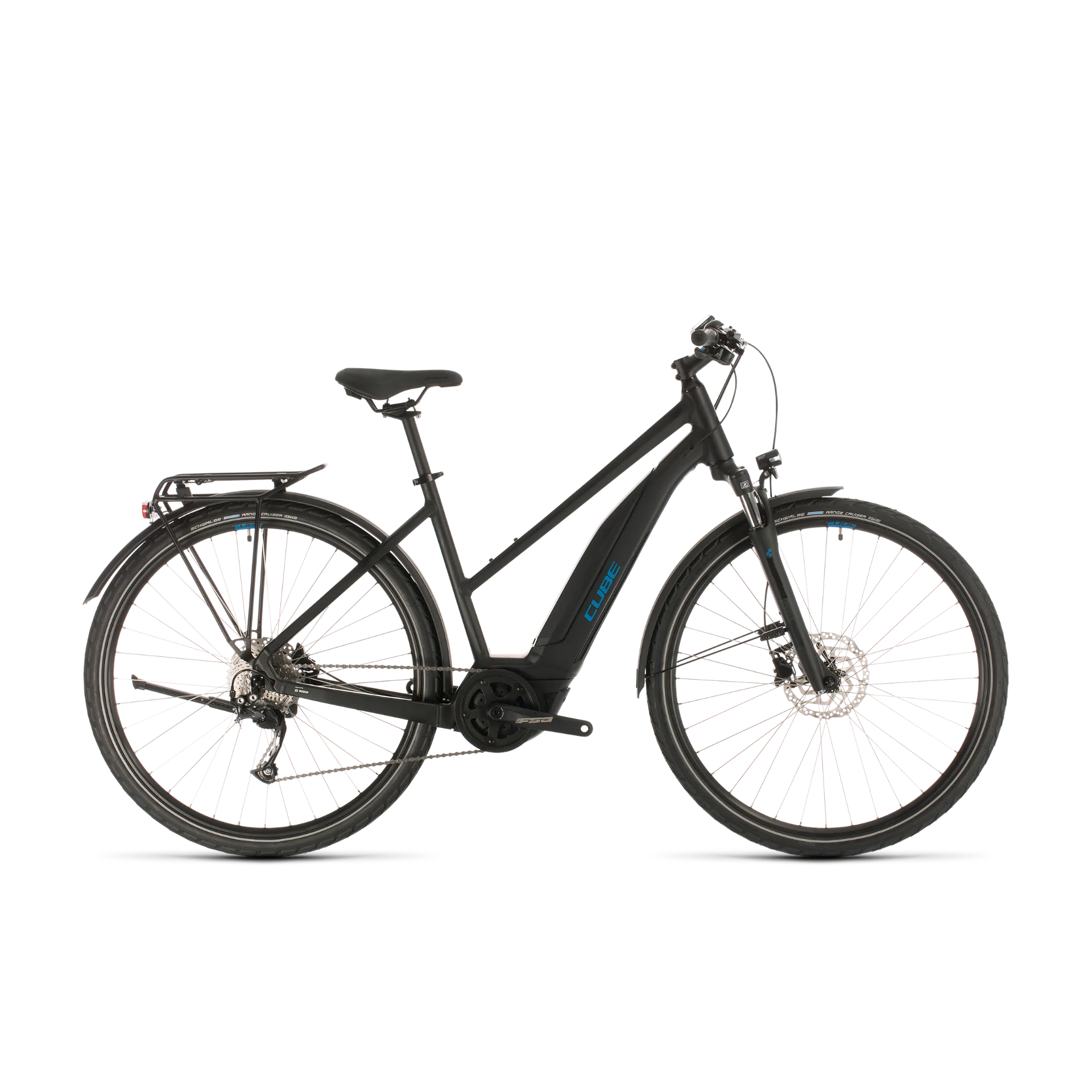 Cube Touring Hybrid ONE 400 Trapeze Electric Hybrid Bike Black/Blue (2020)