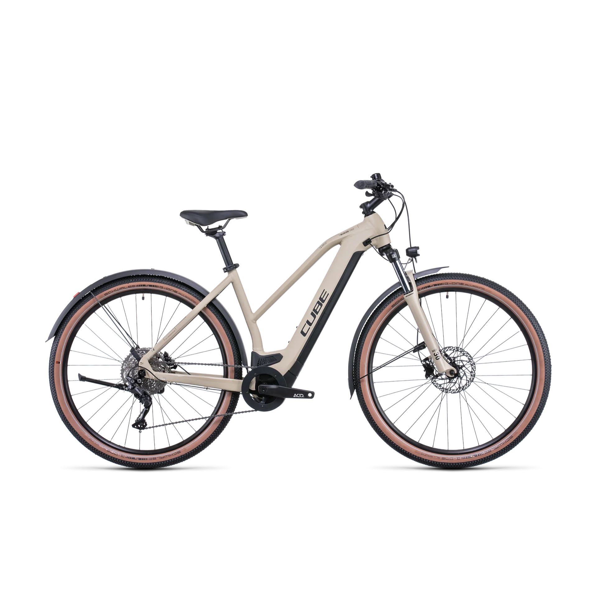 Cube Nuride Hybrid Pro 625 Allroad Trapeze Electric Hybrid Bike Desert 'n' Black