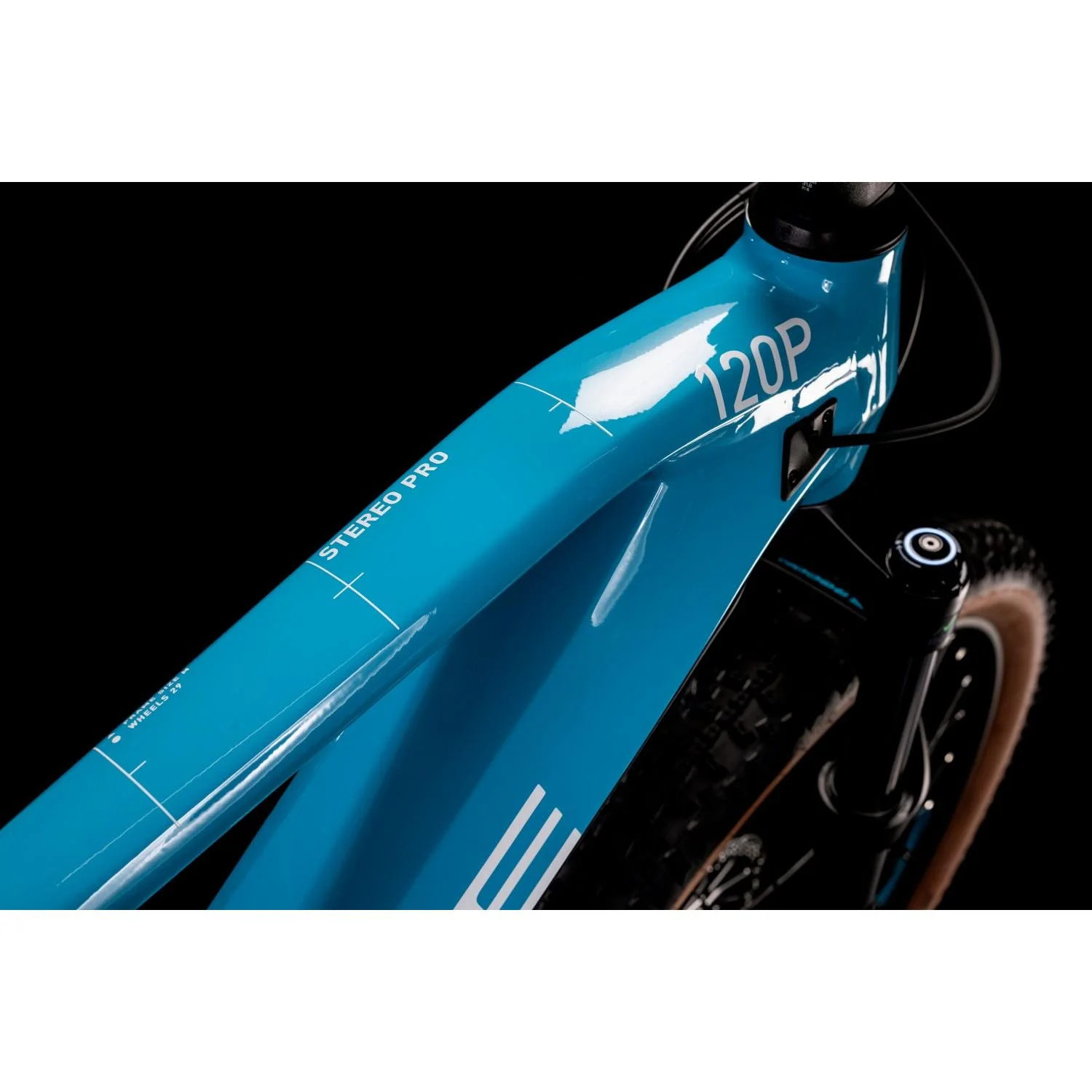 Cube Stereo Hybrid 120 Pro 625 Electric Dual Suspension Mountain Bike Sky Blue 'n' White - Image 3