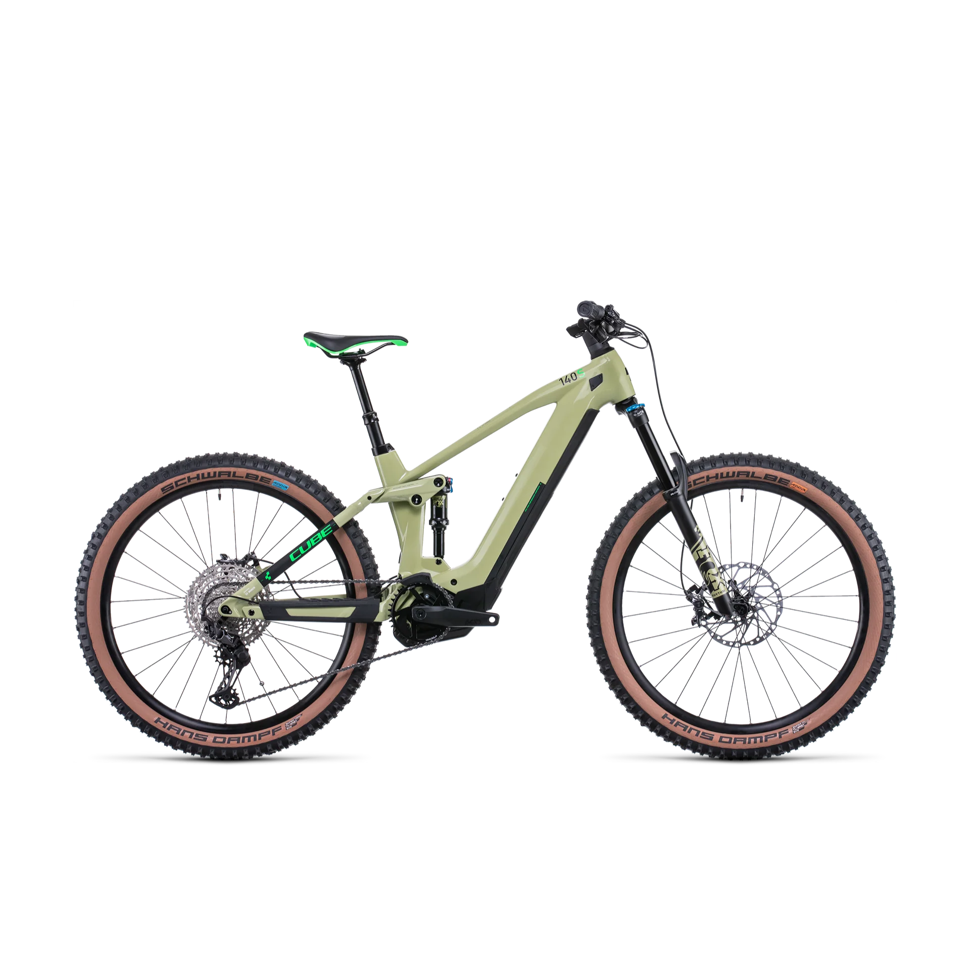 Cube Stereo Hybrid 140 HPC SL 625 Electric Dual Suspension Mountain Bike 27.5'' Green 'n' Flash Green