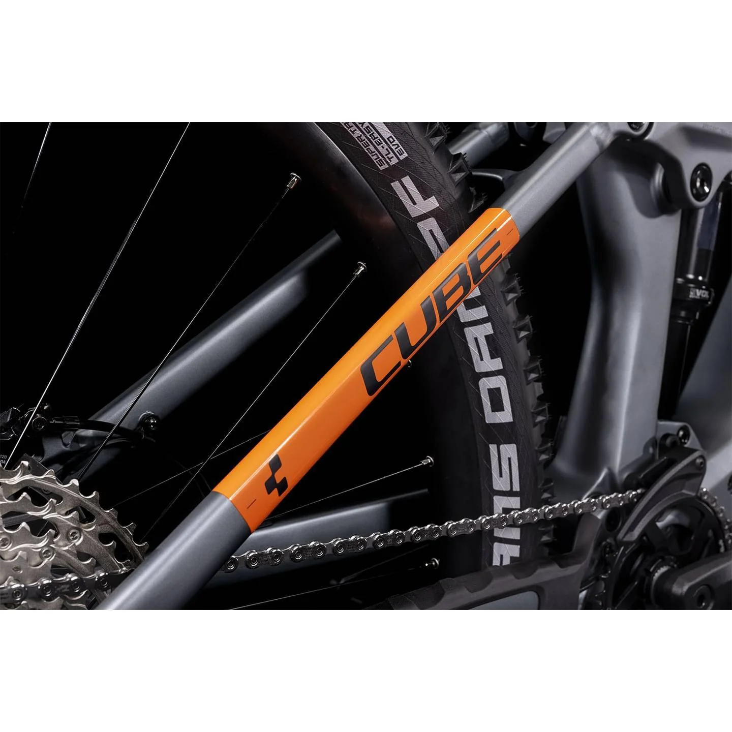 Cube Stereo Hybrid 140 HPC SL 750 Electric Dual Suspension Mountain Bike 29'' Grey 'n' Orange - Image 7