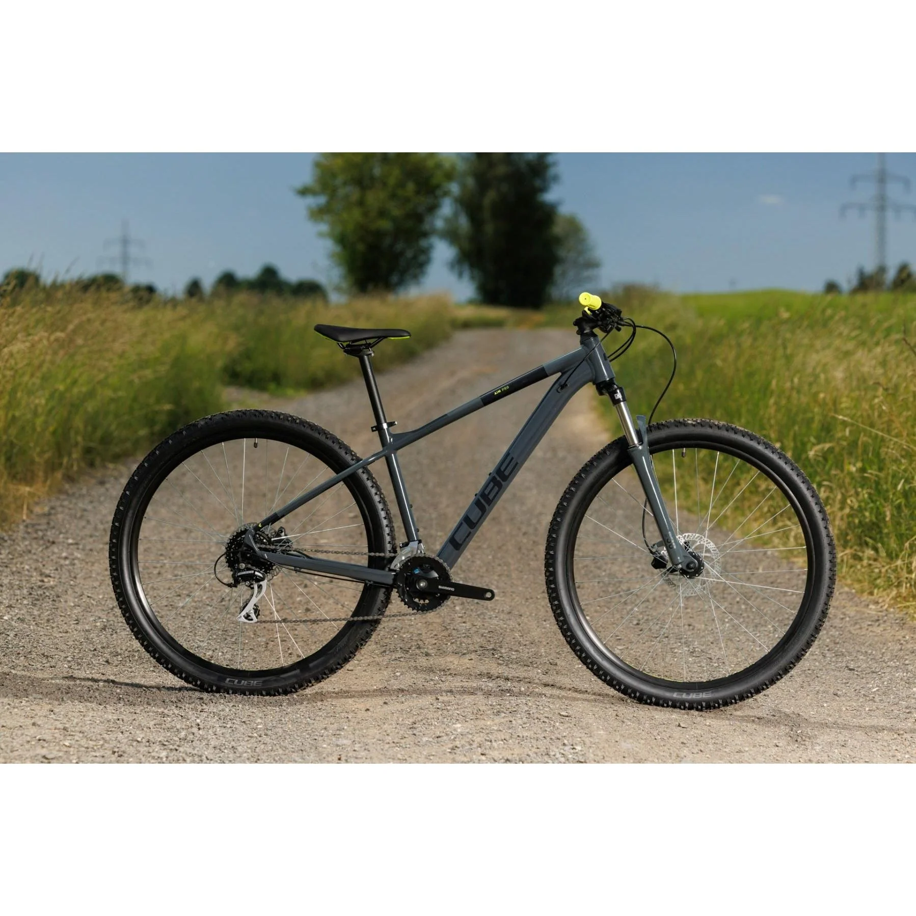 Cube Aim Pro Hardtail Mountain Bike Grey'n'Flash Yellow - Image 7