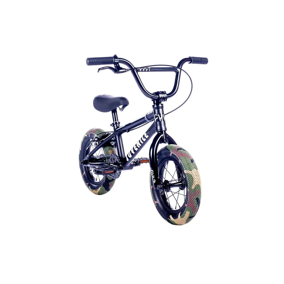 Cult Juvi 12'' Kids BMX Bike Black W/ Camo Tyres - Image 2