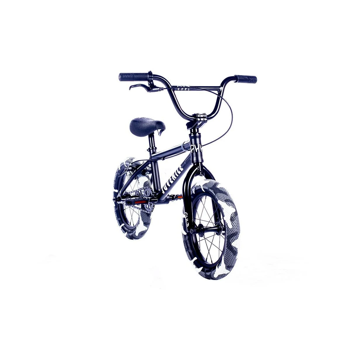 Cult Juvi 14'' Kids BMX Bike Black W/ Grey Camo Tyres - Image 3