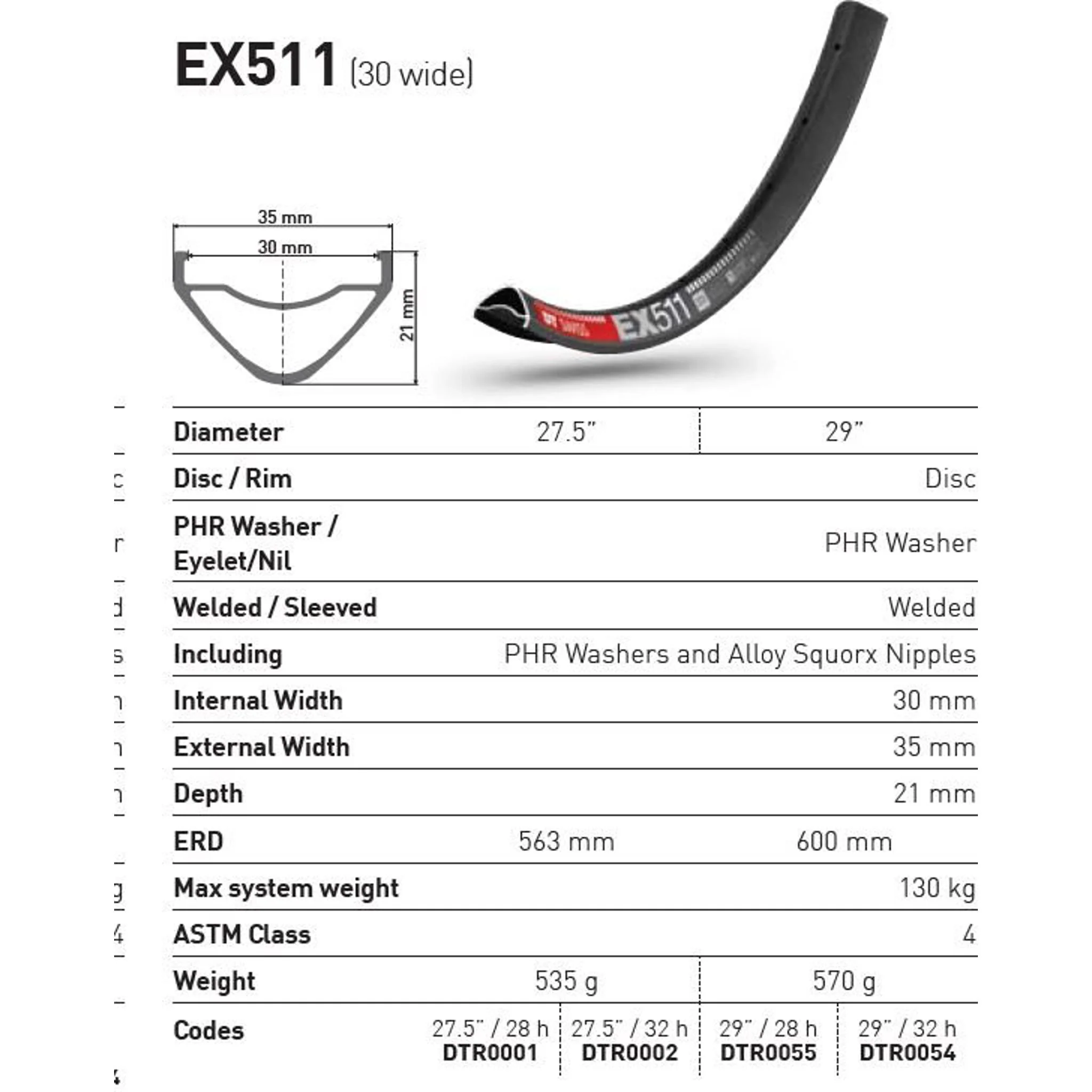 DT Swiss EX 511 32H Enduro MTB Rim 29'' Black - Image 3