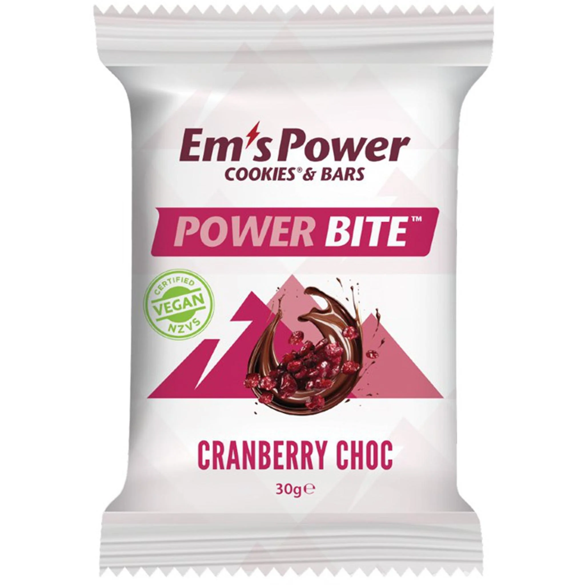 Em's Power Bites Cranberry Chocolate Cookies 8 Pack 240g - Image 2