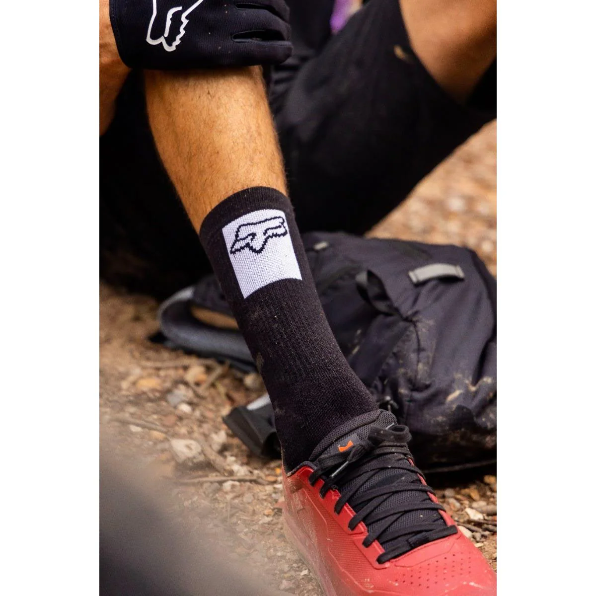 FOX Defend 8'' Crew Socks Black - Image 3