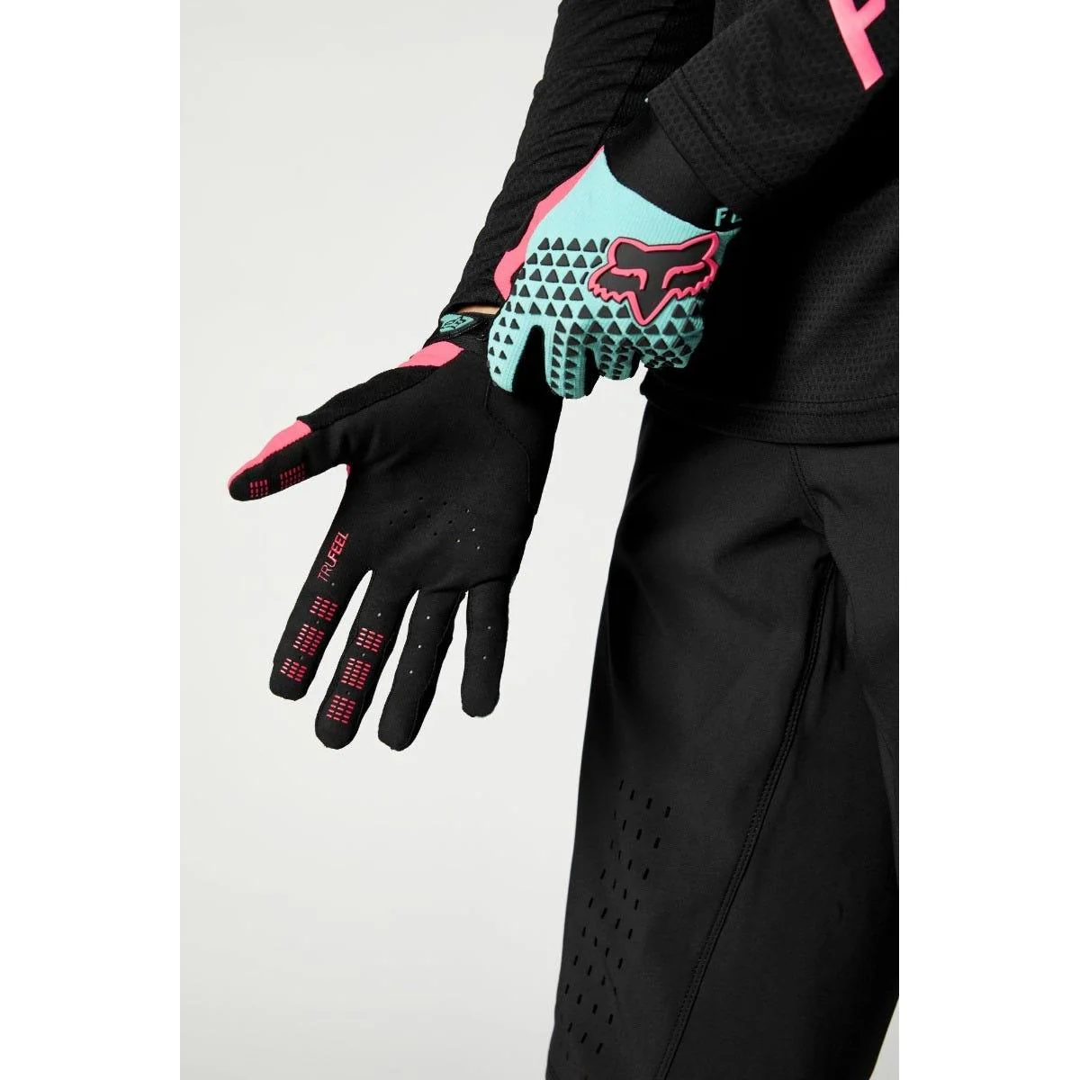 FOX Defend Full Finger Gloves Teal - Image 2