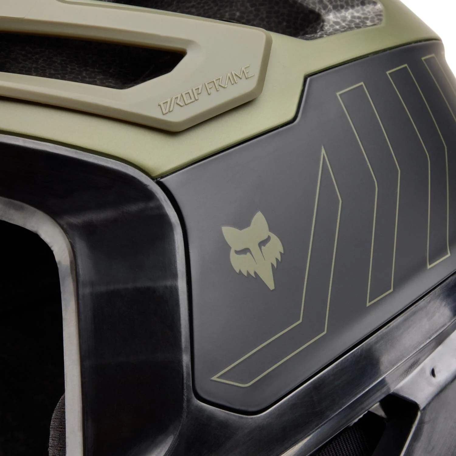 FOX Dropframe Pro Runn MTB Helmet Olive Green - Image 5
