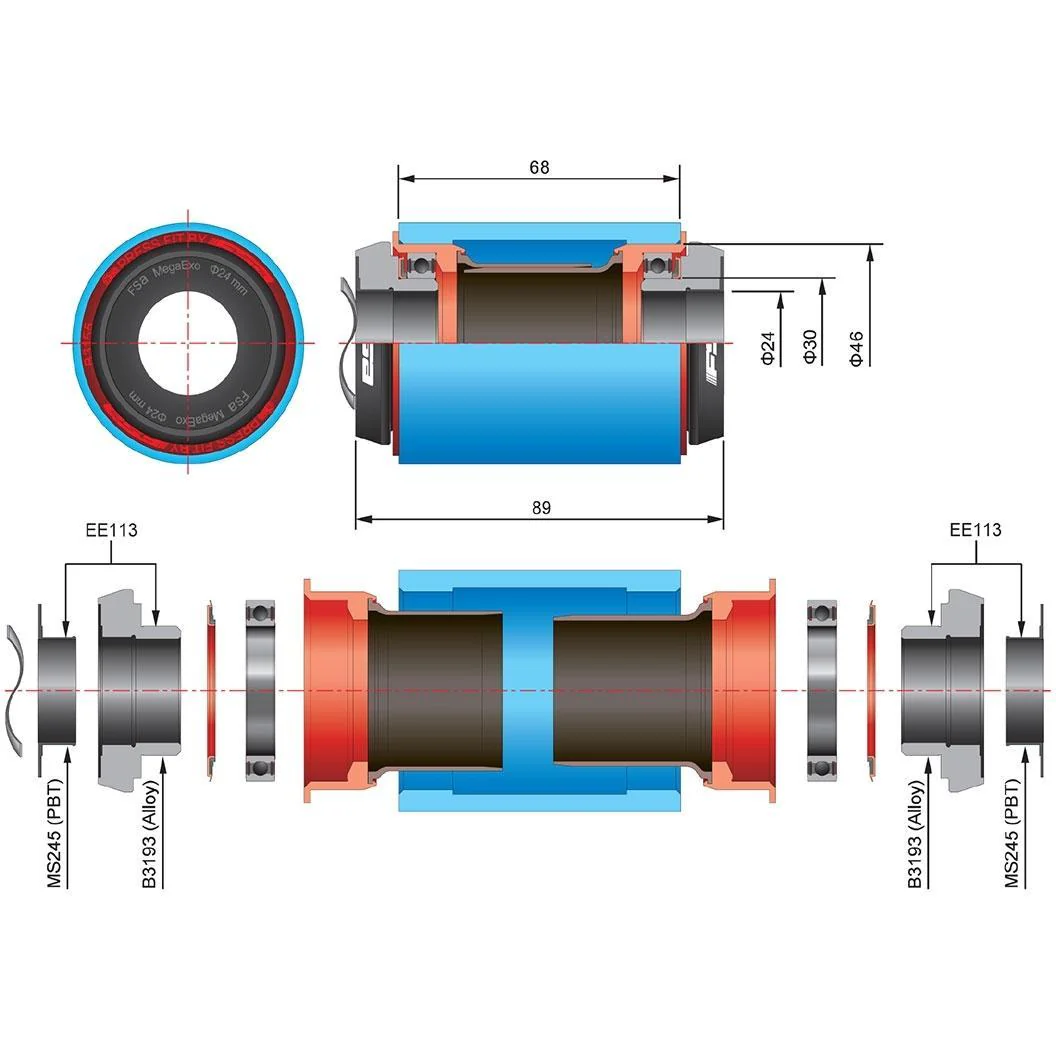 FSA Bottom Bracket Adadpter BB/PF30 to Mega Exo 24mm - Image 3