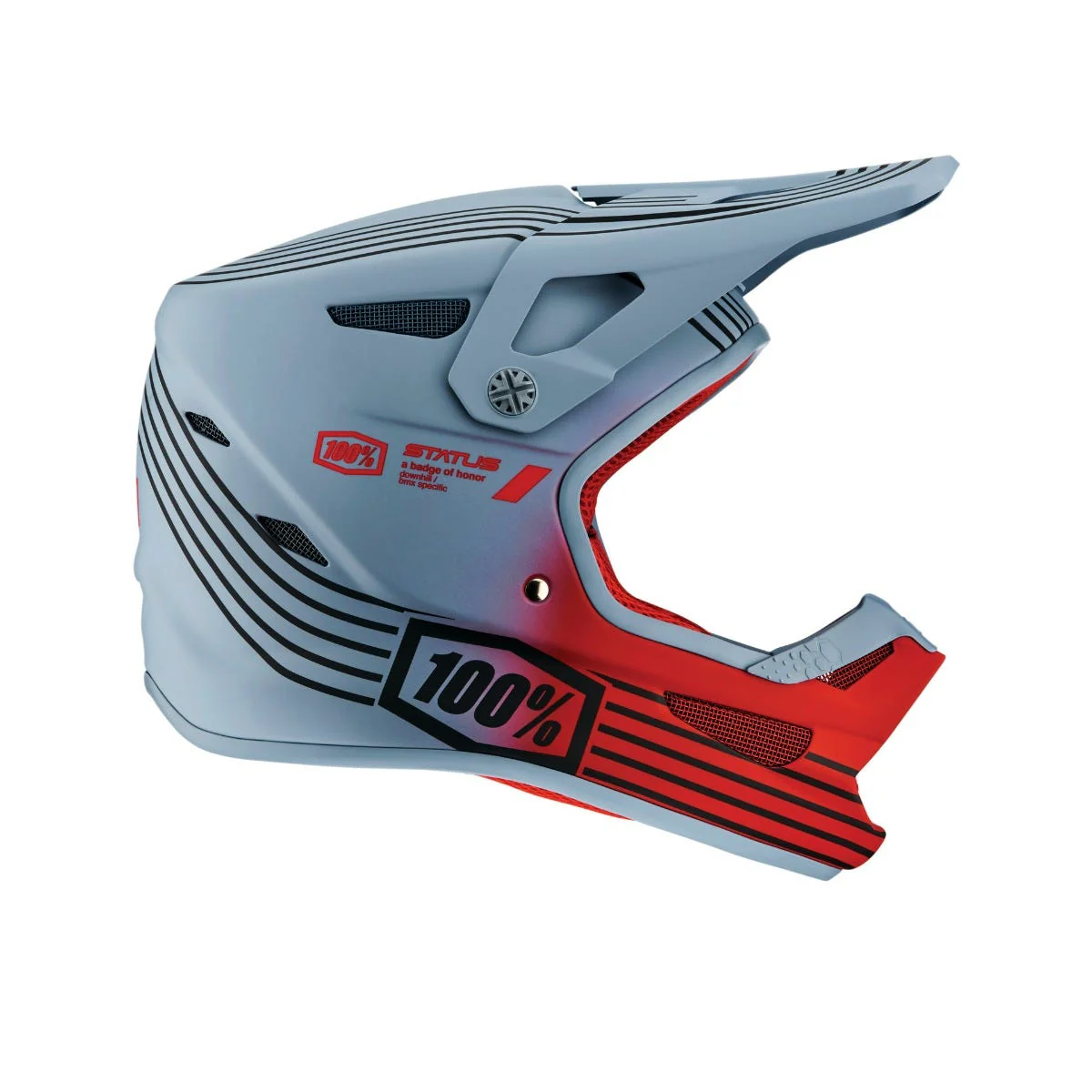 Fullface 100% STATUS Helmet Caltec Grey