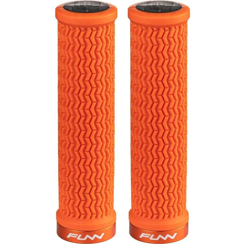 FUNN Holeshot Throttle Rib Design Lock On Grips Orange - Image 2
