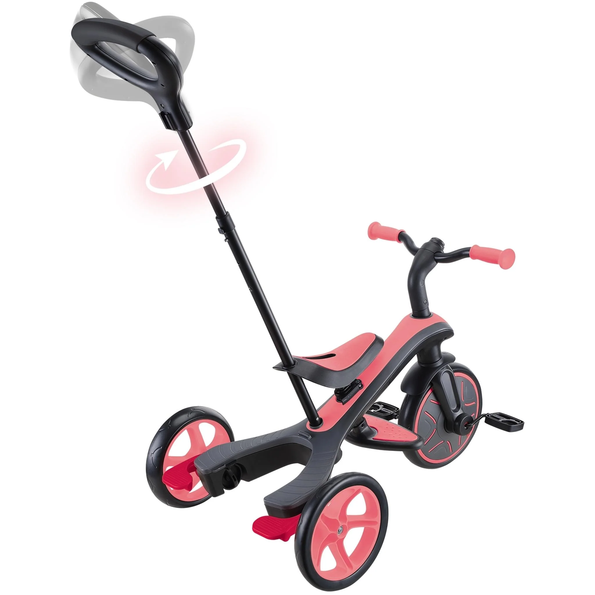 Globber Explorer 4in1 Kids Trike w/ Folding Canopy Pink - Image 4